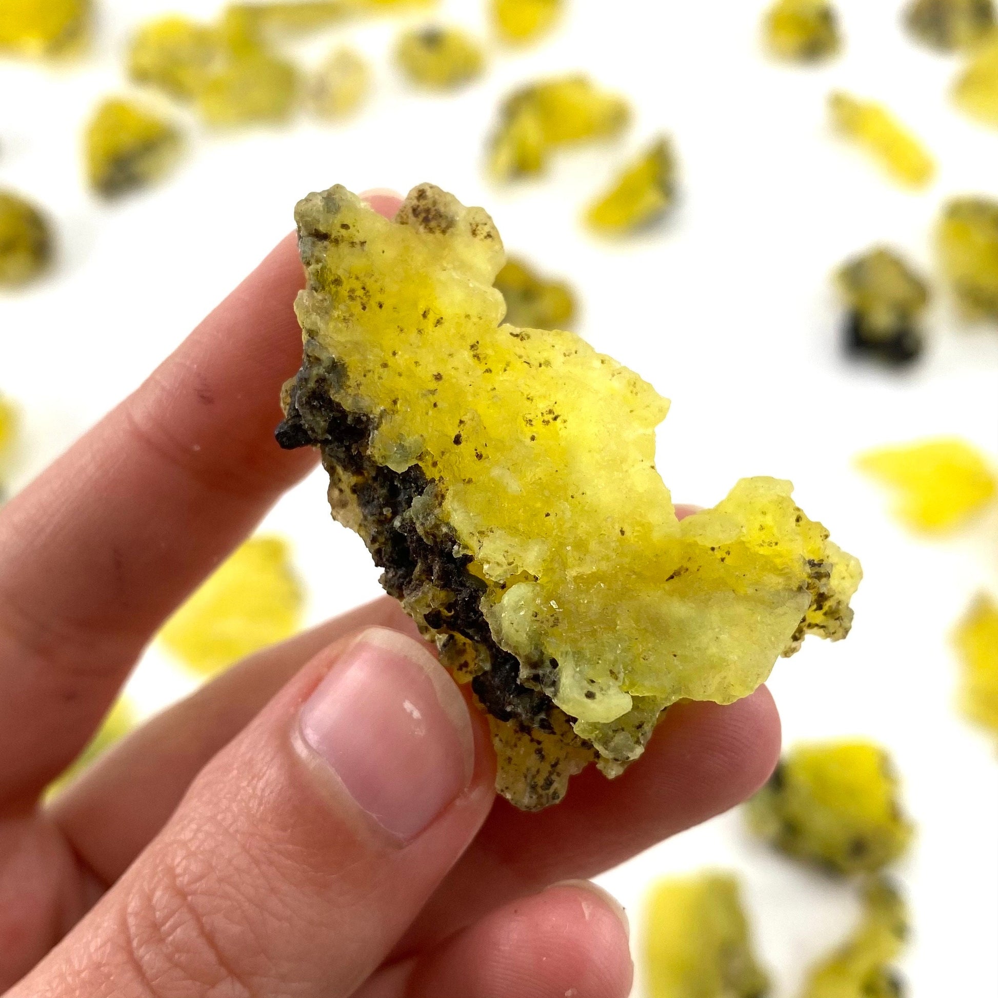 ONE Brucite Specimen (Pakistan) | yellow brucite, raw brucite, yellow brucite crystal, mineral specimen, crystals