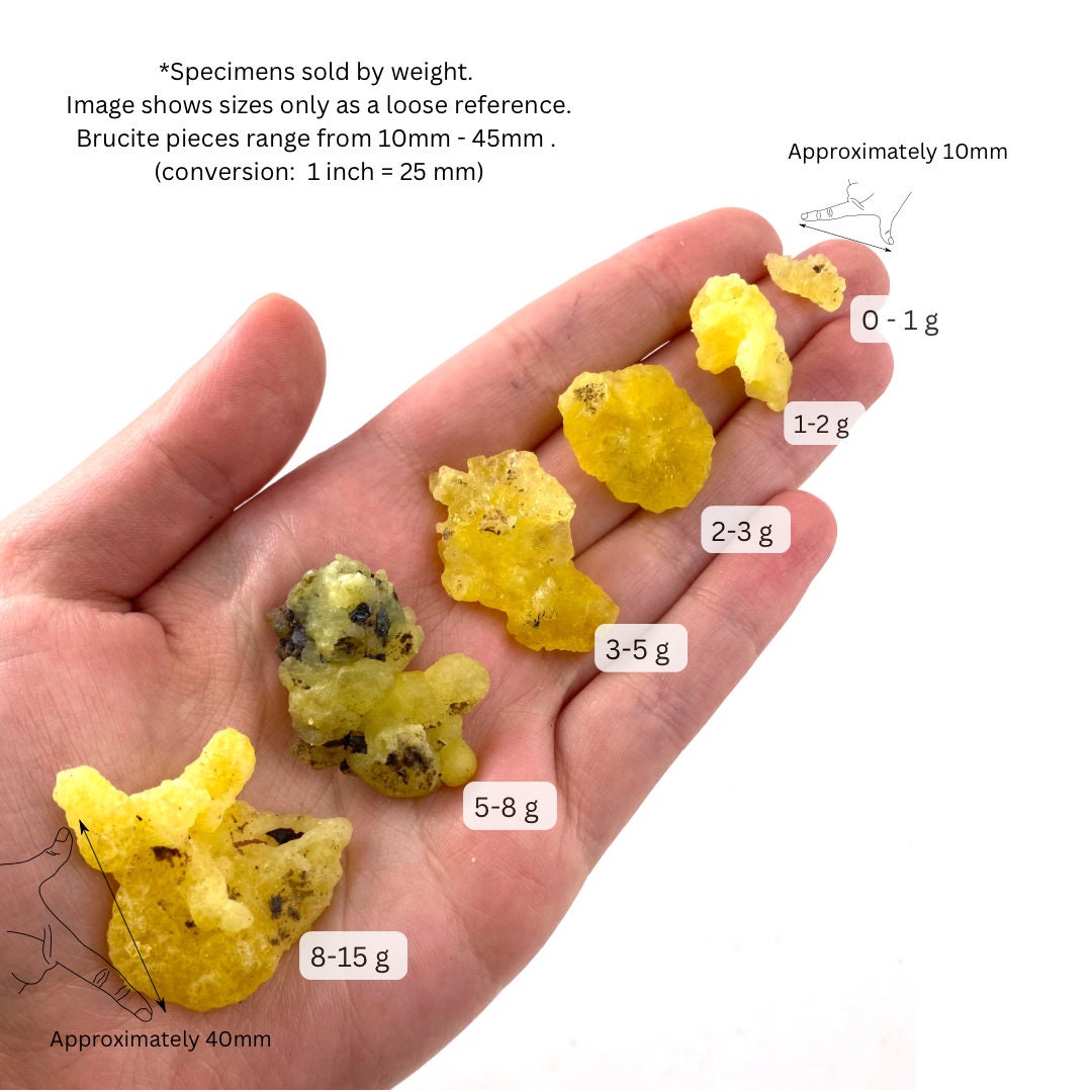 ONE Brucite Specimen (Pakistan) | yellow brucite, raw brucite, yellow brucite crystal, mineral specimen, crystals