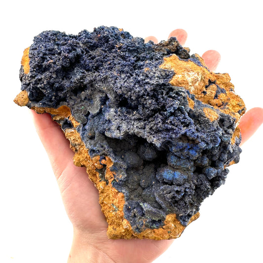 Raw Azurite with Malachite (Congo), raw azurite, azurite specimen, sparkly azurite, blue azurite