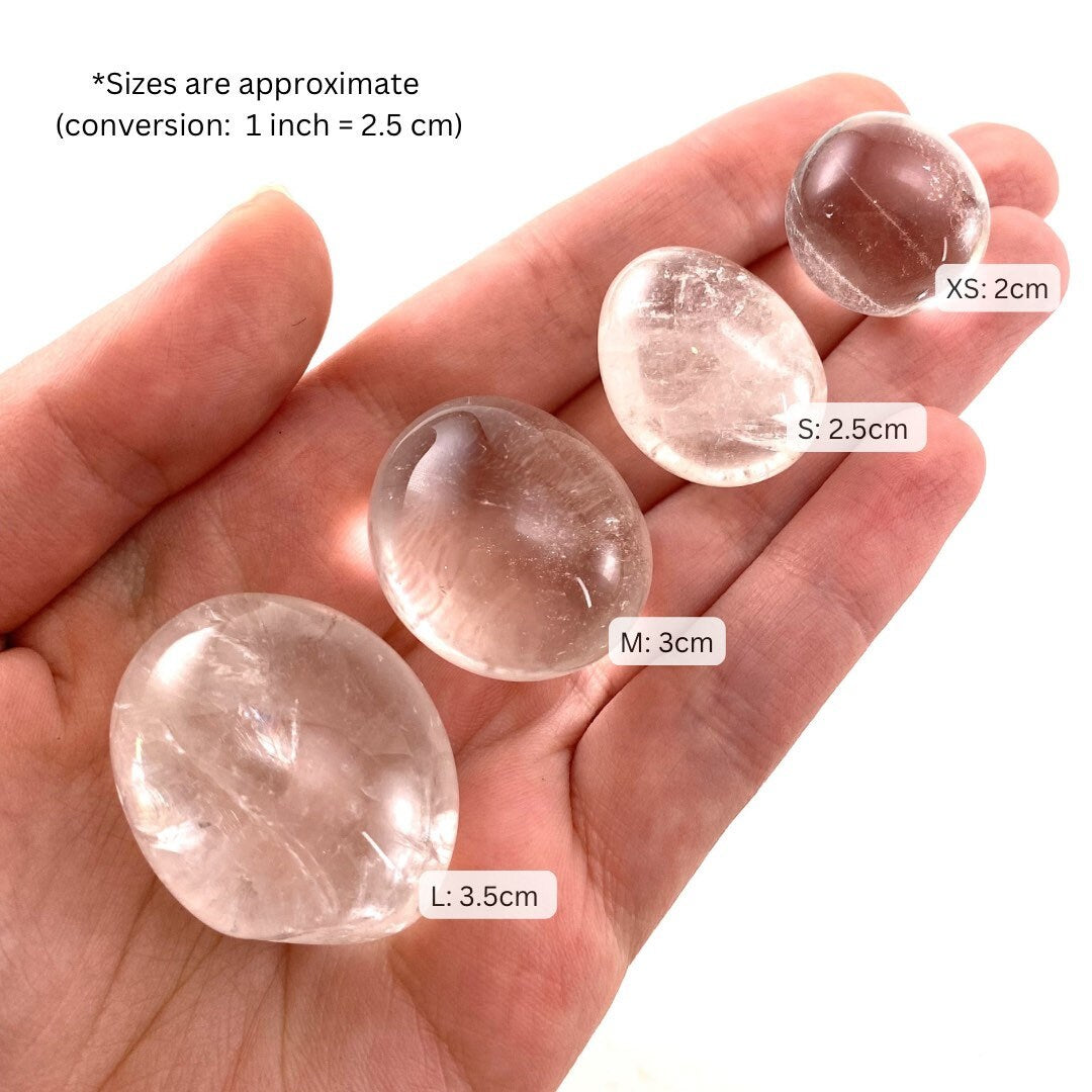 ONE Quartz Tumble, natural quartz, polished quartz, clear quartz tumble, quartz crystal, tumbled stones