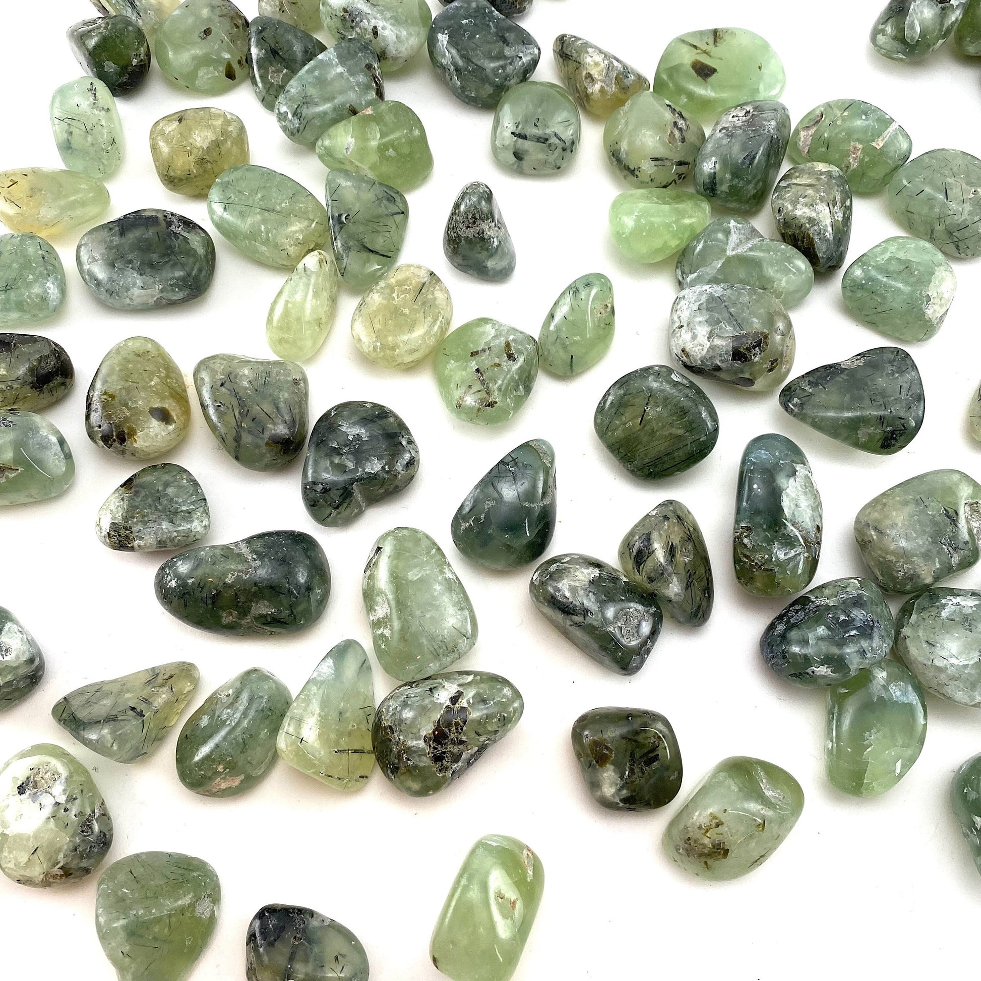 ONE Prehnite Tumble | Green Prehnite, tumbled crystal, tumbled stones, crystals, minerals, tumbled prehnite