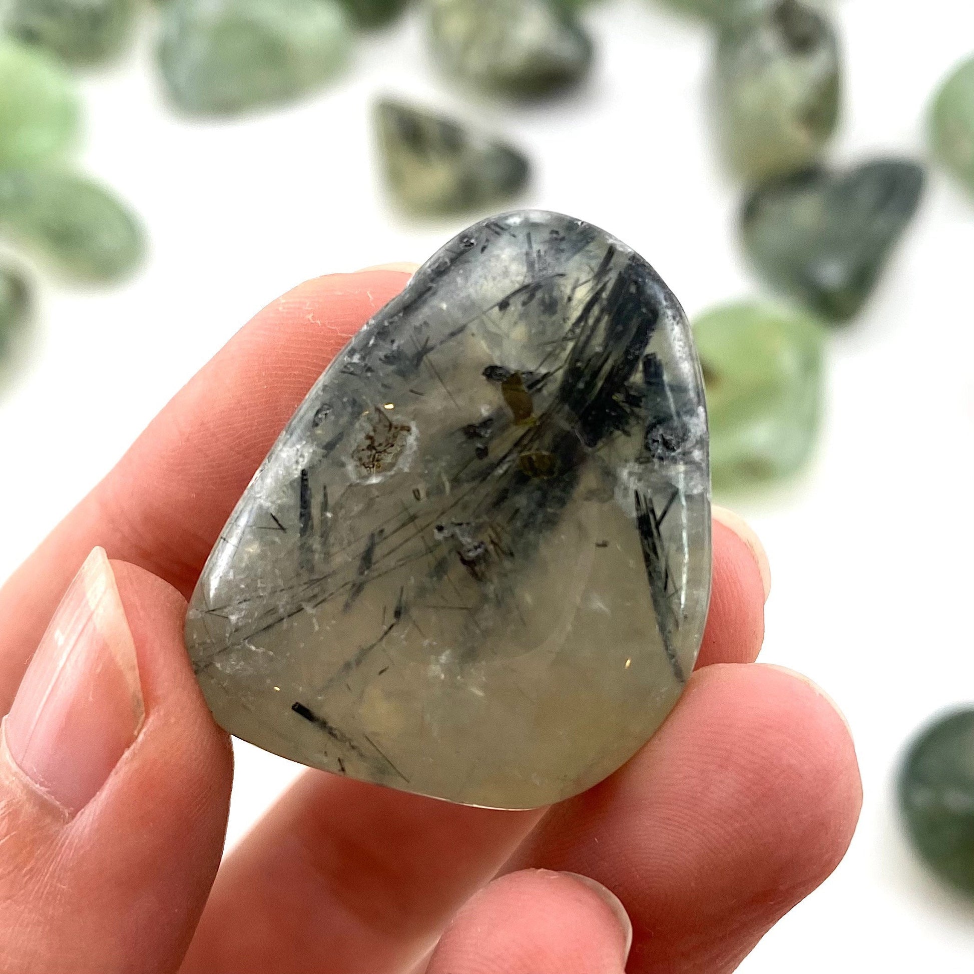 ONE Prehnite Tumble | Green Prehnite, tumbled crystal, tumbled stones, crystals, minerals, tumbled prehnite