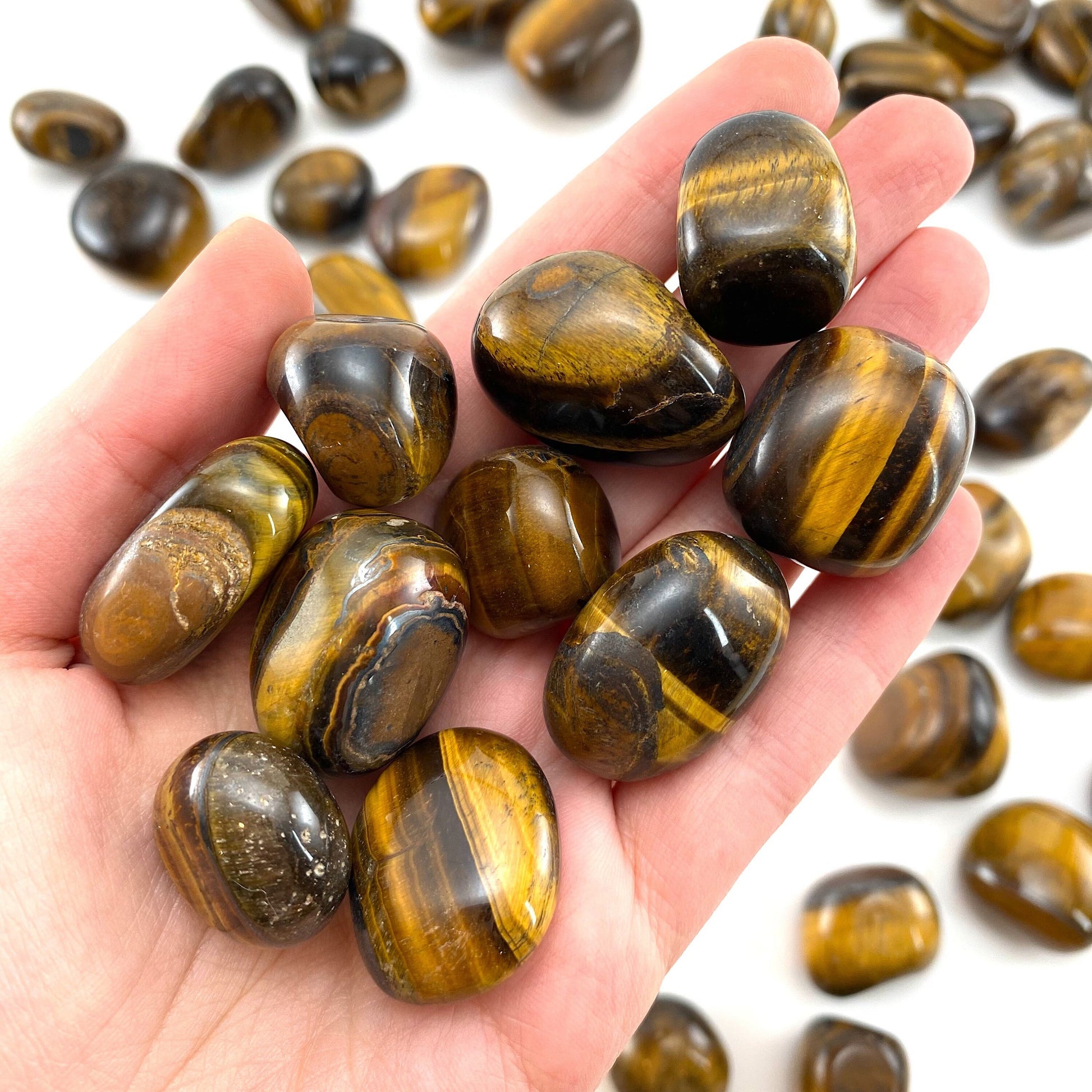 ONE Tiger's Eye Tumble | tumbled stones, tumbled crystal, tumbled tigers eye, yellow tigers eye