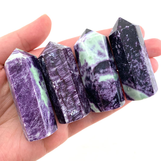 Kammererite Point, polished kammererite, kammererite crystal, kammererite tower, kammererite wand