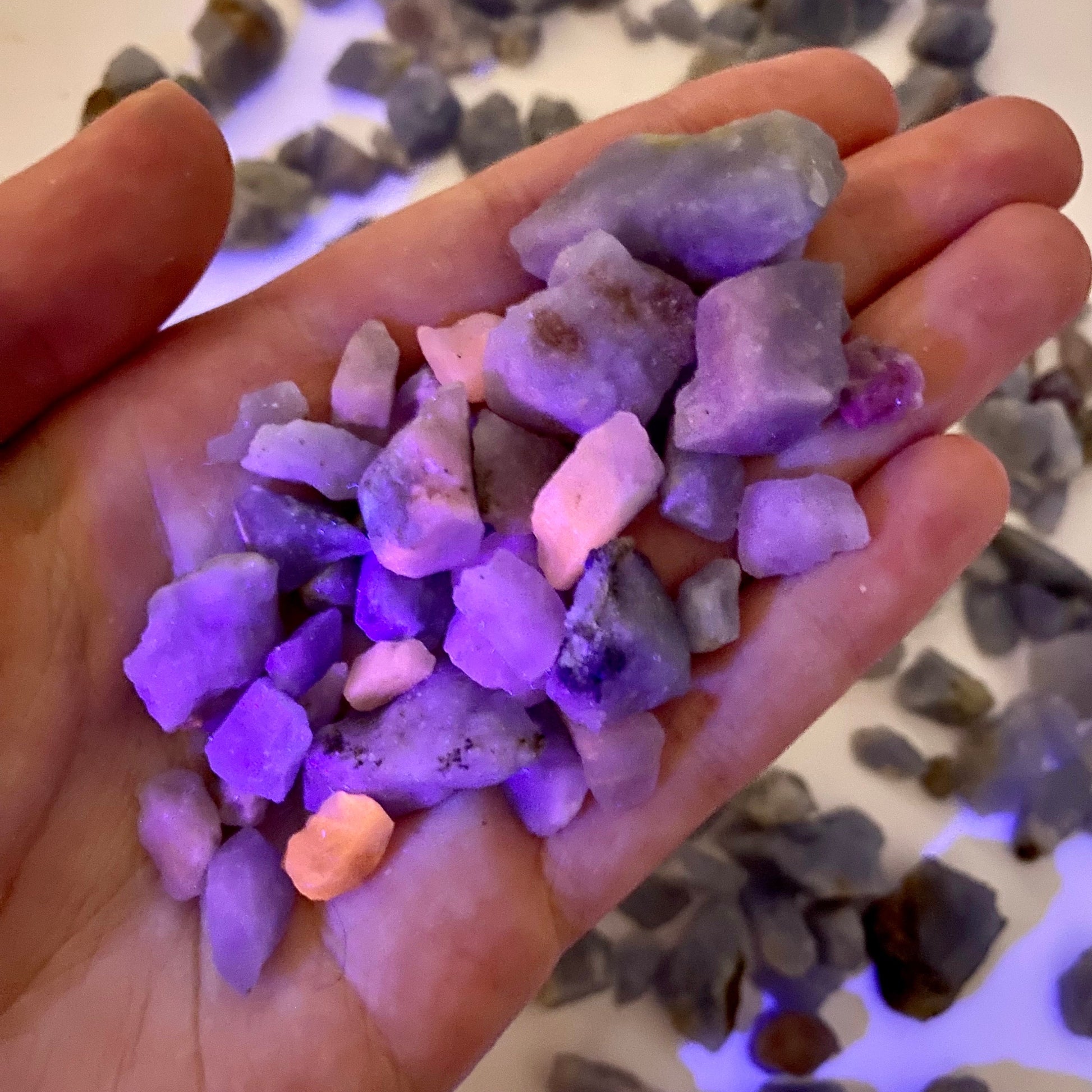 5 Grams of Blue Hackmanite Chips | raw hackmanite, blue hackmanite, hackmanite crystal, purple hackmanite