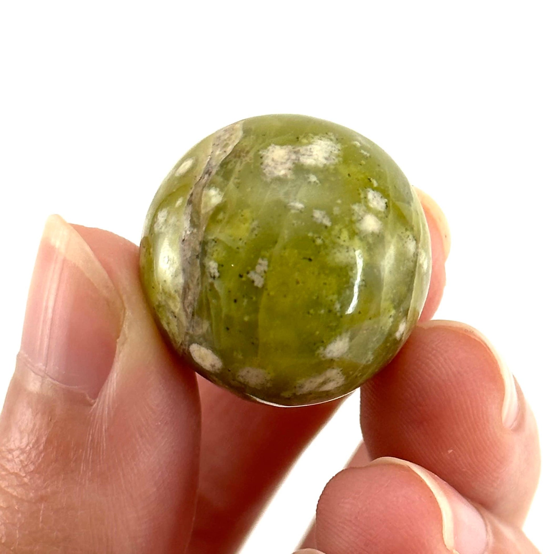 Mini Serpentine Sphere, crystal ball, green serpentine sphere, polished serpentine, crystals