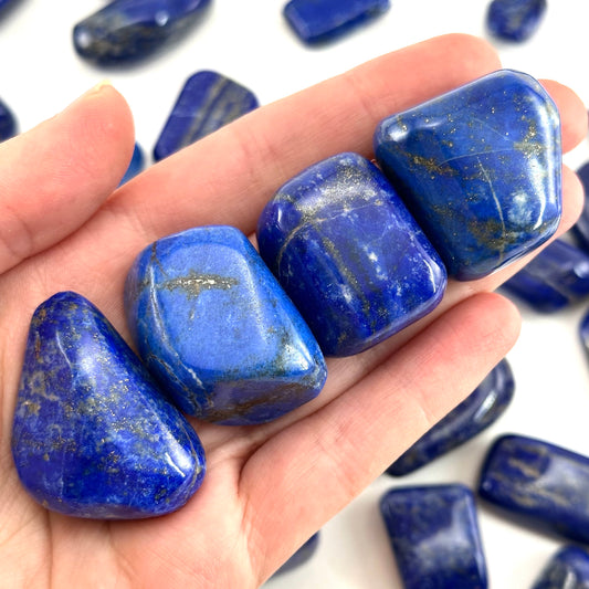 ONE Tumbled Lapis Lazuli, tumbled stones, tumbled crystal, blue lapis lazuli, lapis lazuli