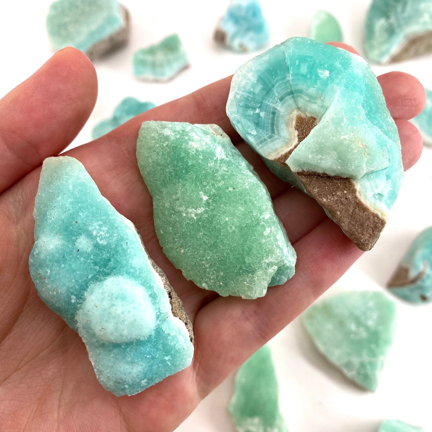 ONE Blue Aragonite Cluster (Afghanistan) | blue aragonite specimen, raw aragonite, blue aragonite crystal