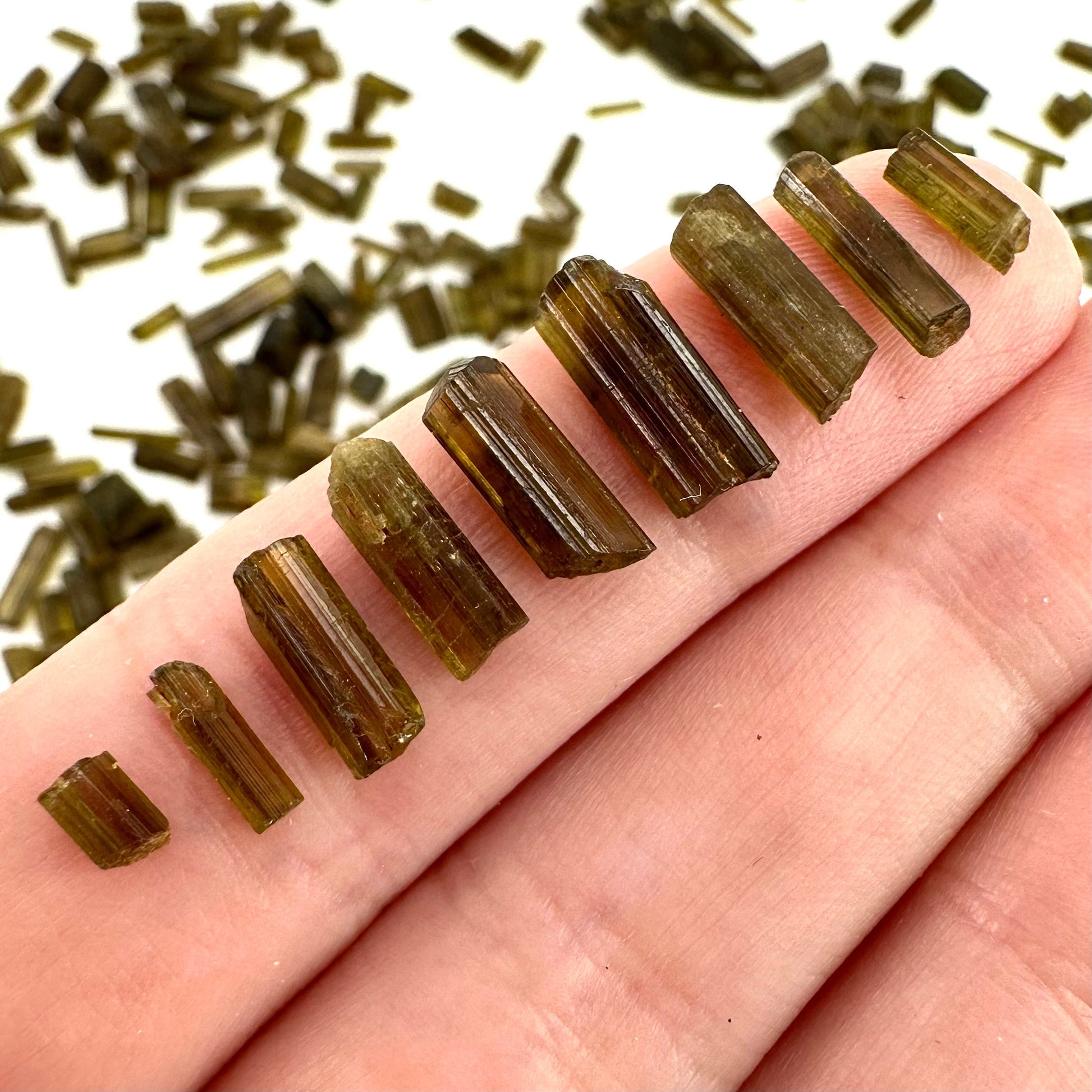 Mini Epidote Crystals | 1 Gram (Pakistan), epidote specimen, green epidote, epidote crystal, mineral specimen, crystals