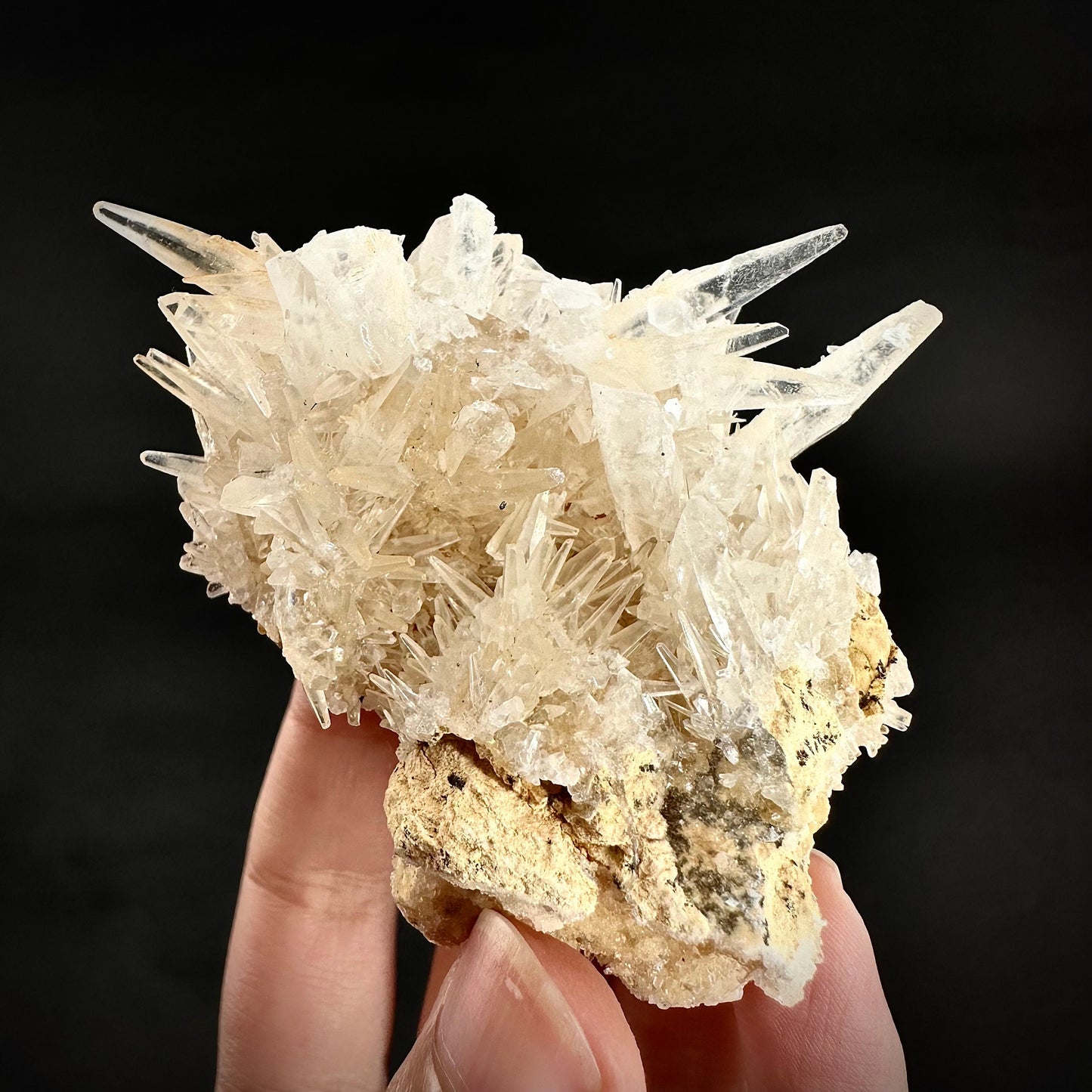 Calcite Cluster (Indonesia) | Scalenohedral calcite, white calcite, calcite crystal, hedgehog calcite, crystals, mineral specimen