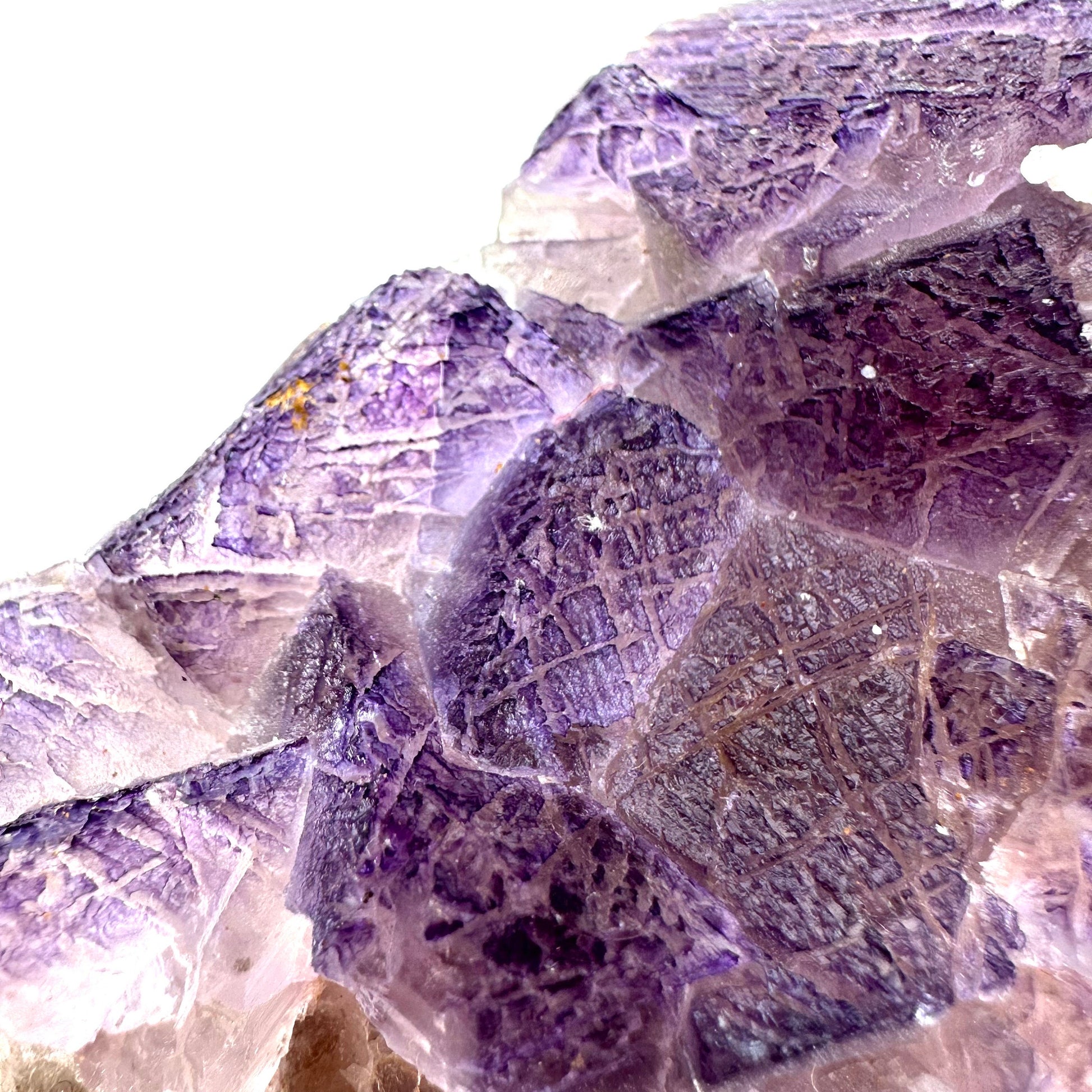 Purple Cubic Fluorite with Calcite (Pakistan) | purple fluorite, raw fluorite, fluorite cluster, purple fluorite