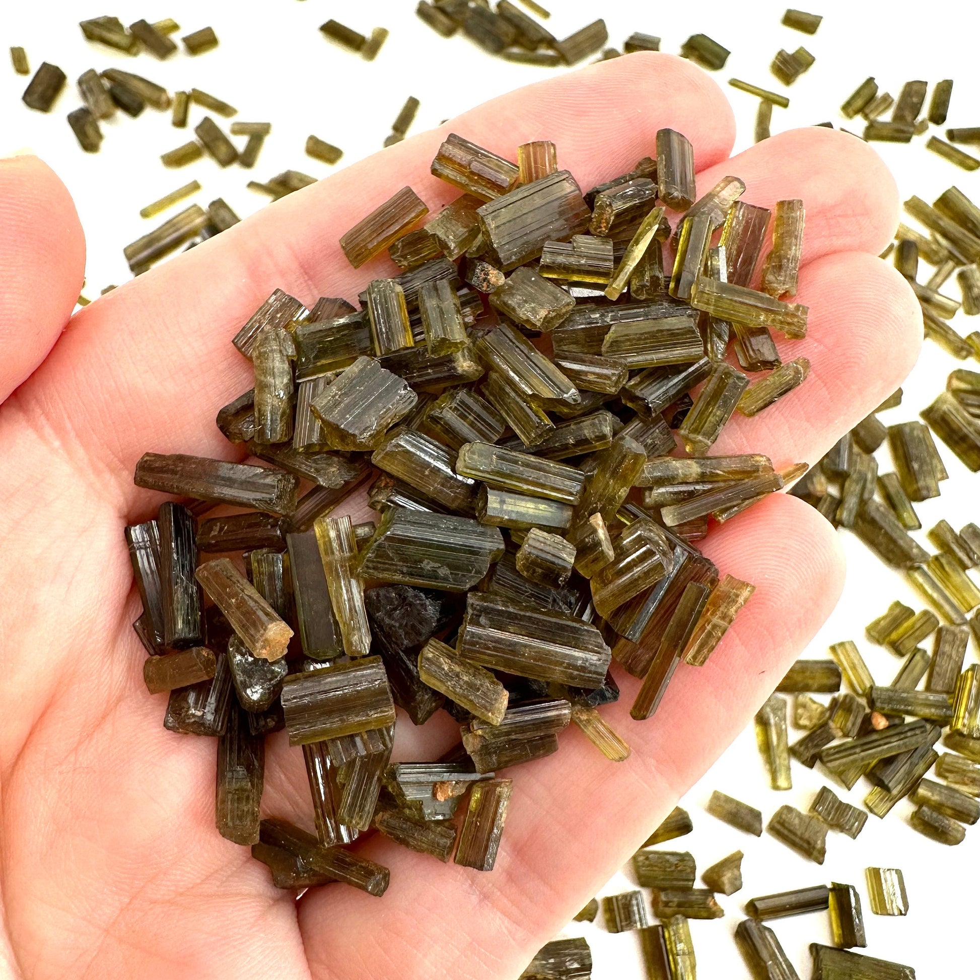 Mini Epidote Crystals | 1 Gram (Pakistan), epidote specimen, green epidote, epidote crystal, mineral specimen, crystals