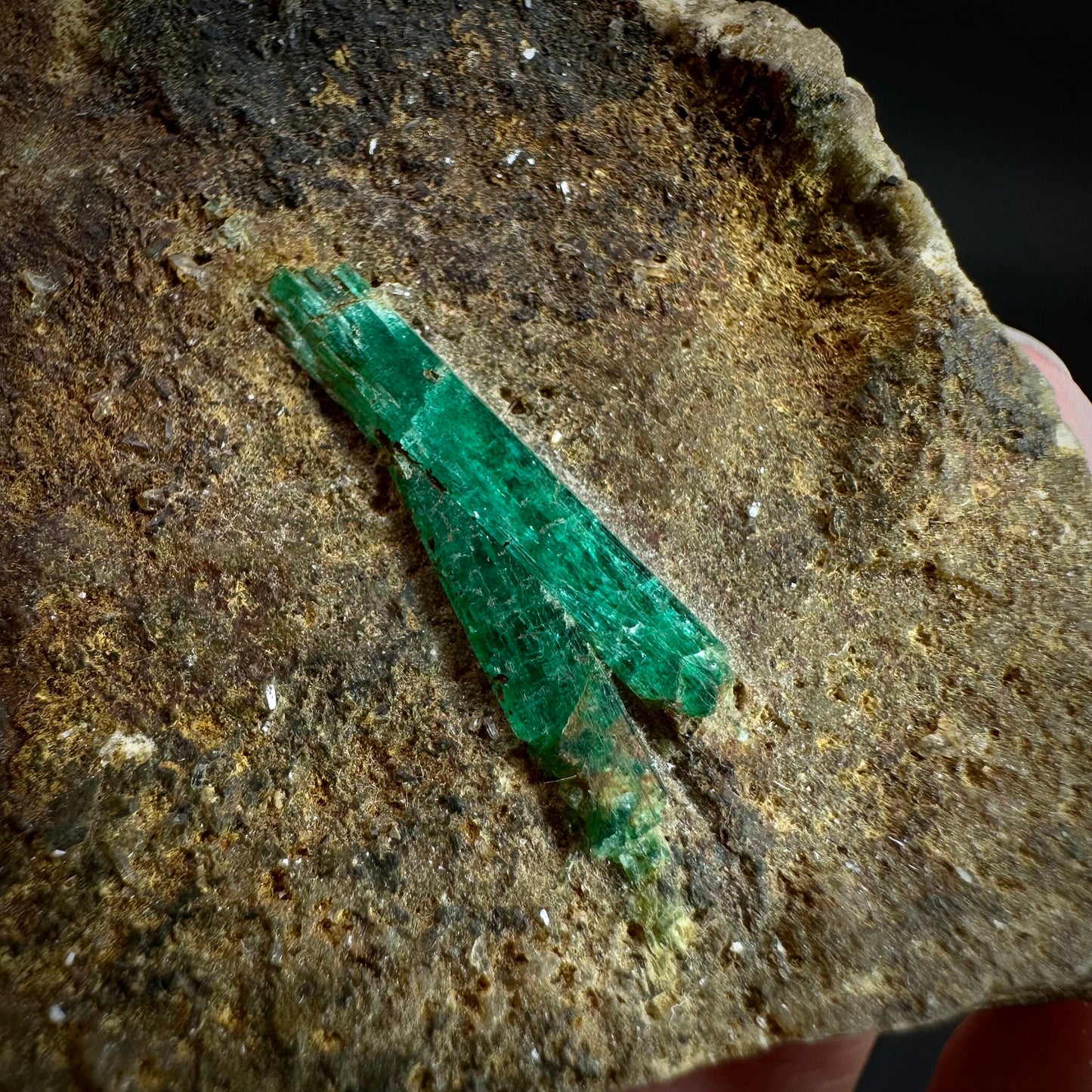 Natural Emerald on Matrix (Pakistan) | beryl var. emerald, green emerald, raw emerald, emerald crystal, mineral specimen