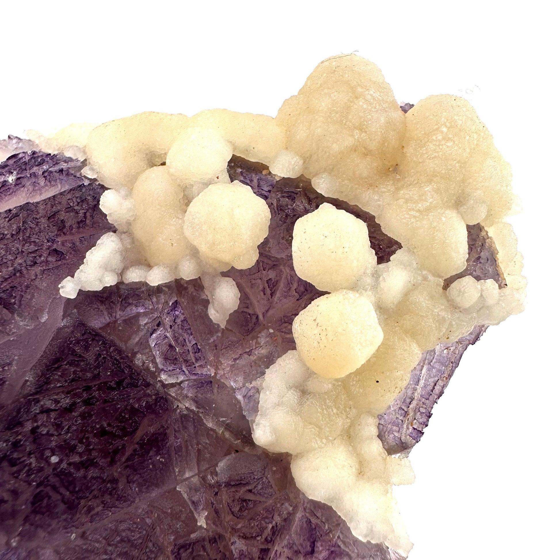 Purple Cubic Fluorite with Calcite (Pakistan) | purple fluorite, raw fluorite, fluorite cluster, purple fluorite