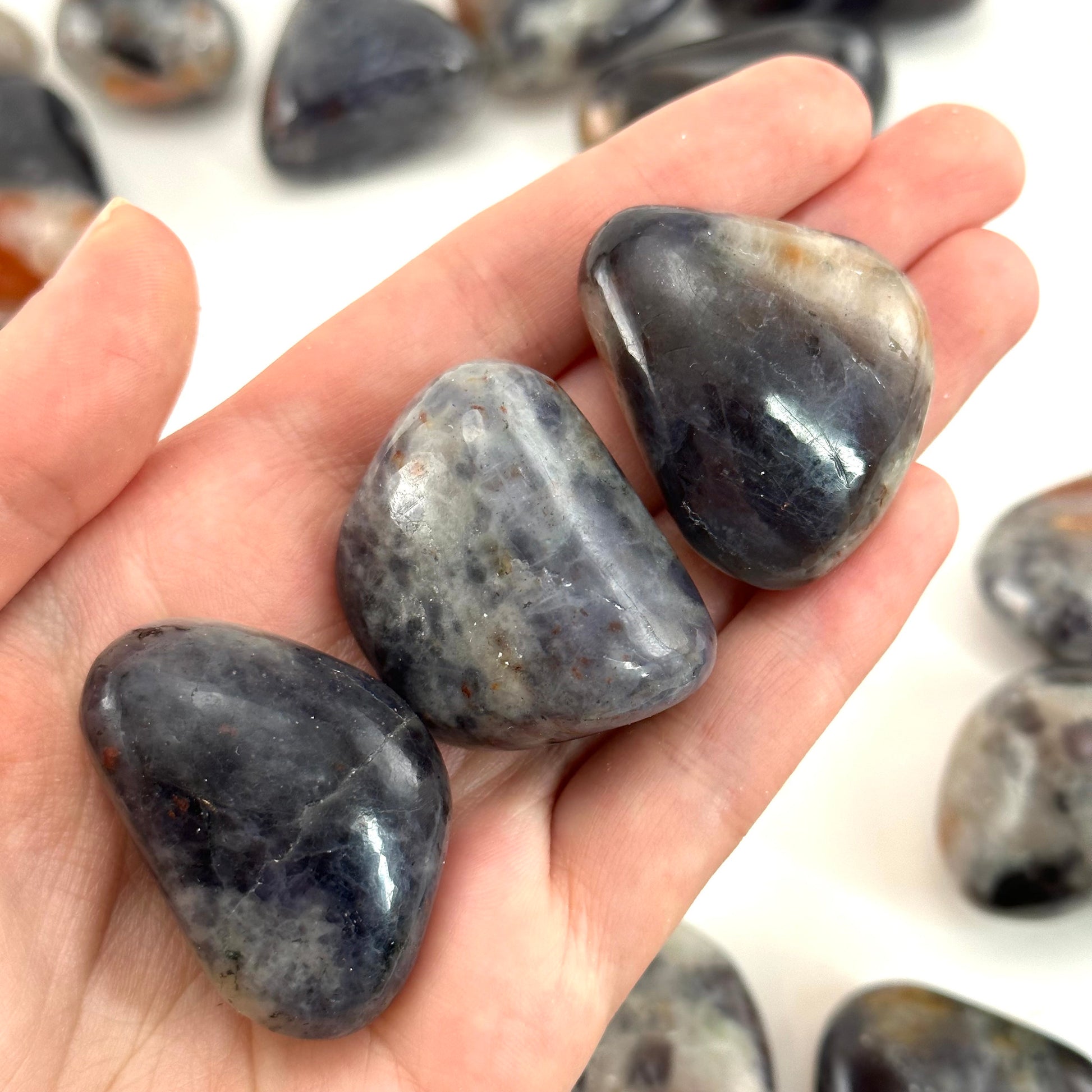 Rare! ONE Iolite Sunstone Tumble, tumbled iolite sunstone, pocket stone, worry stone, tumbled stones, tumbled sunstone, tumbled iolite