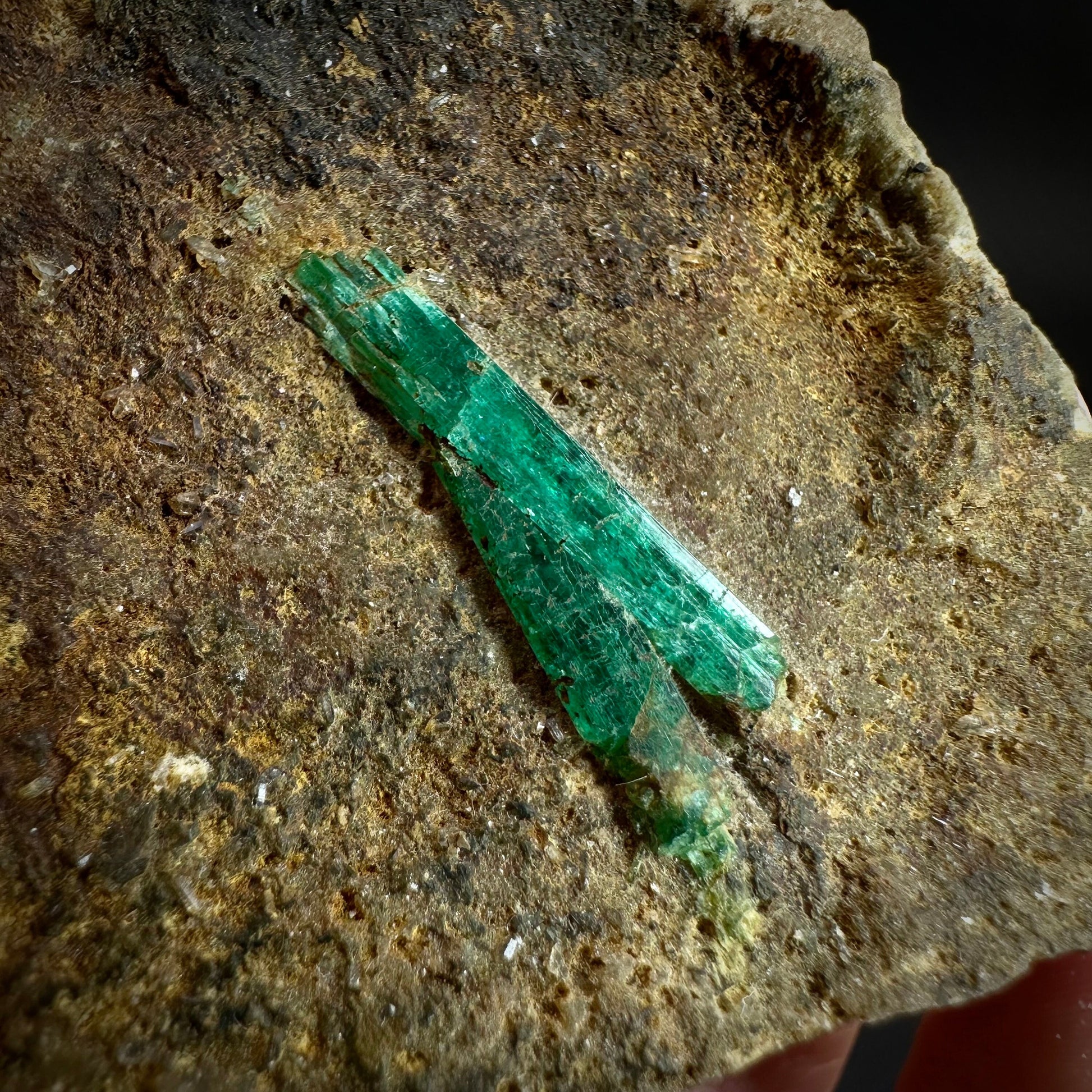 Natural Emerald on Matrix (Pakistan) | beryl var. emerald, green emerald, raw emerald, emerald crystal, mineral specimen