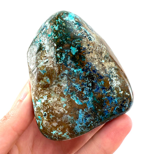 Shattuckite & Chrysocolla Freeform (Namibia), shattukite, Chrysocolla, shattuckite free form, polished shattuckite