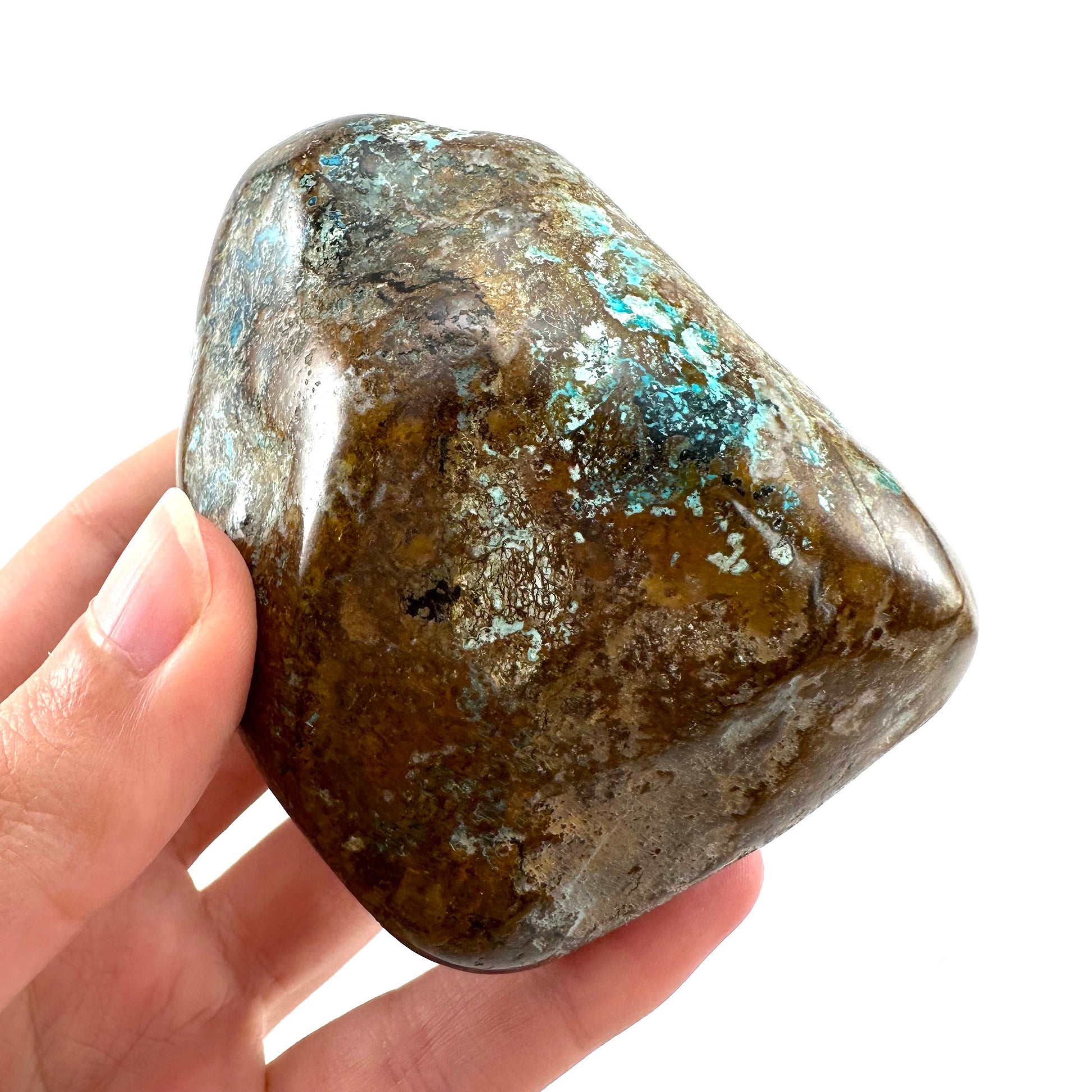 Shattuckite & Chrysocolla Freeform (Namibia), shattukite, Chrysocolla, shattuckite free form, polished shattuckite