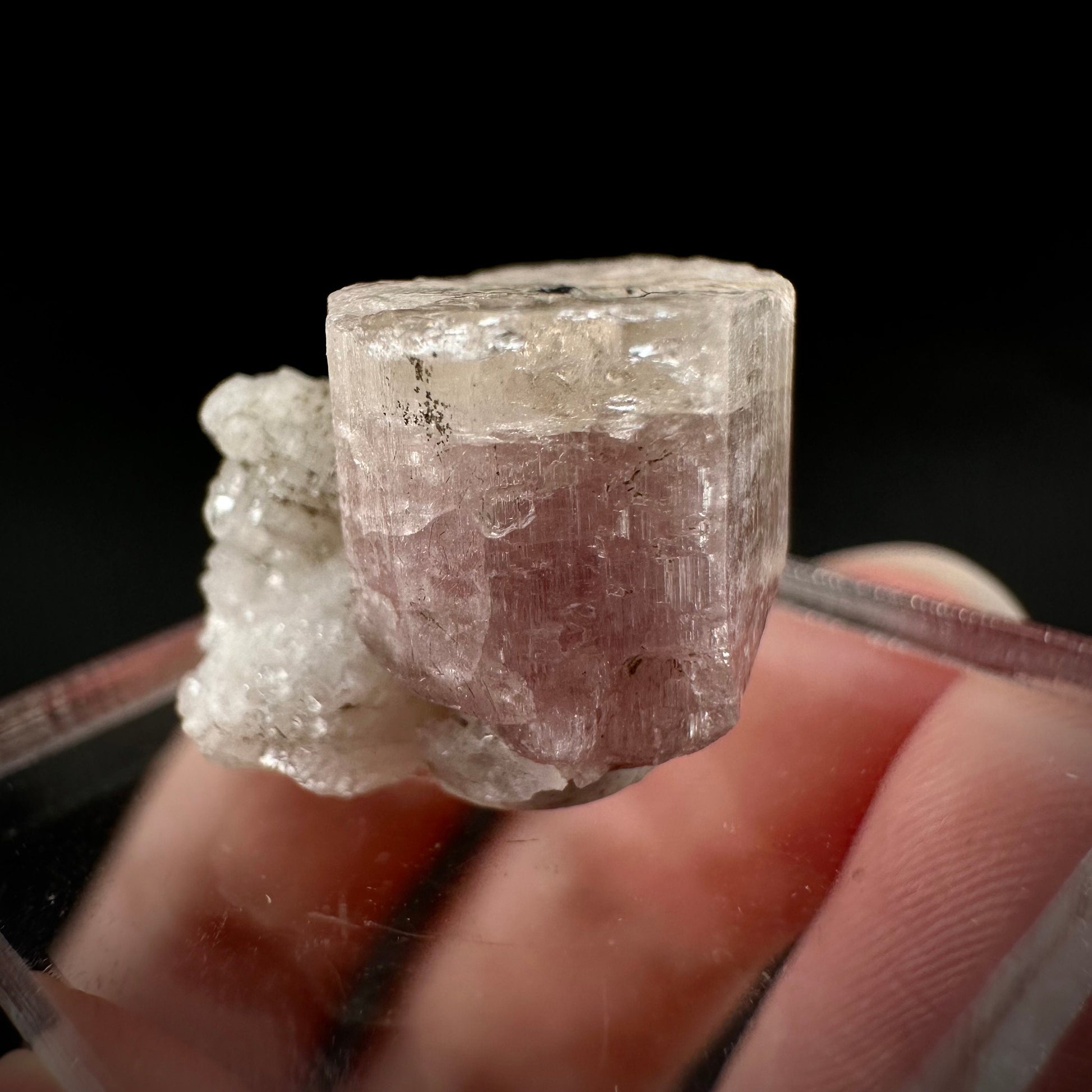 Pink Fluorapatite & Albite (Pakistan), natural pink apatite, terminated apatite crystal, mineral specimen, rare gems