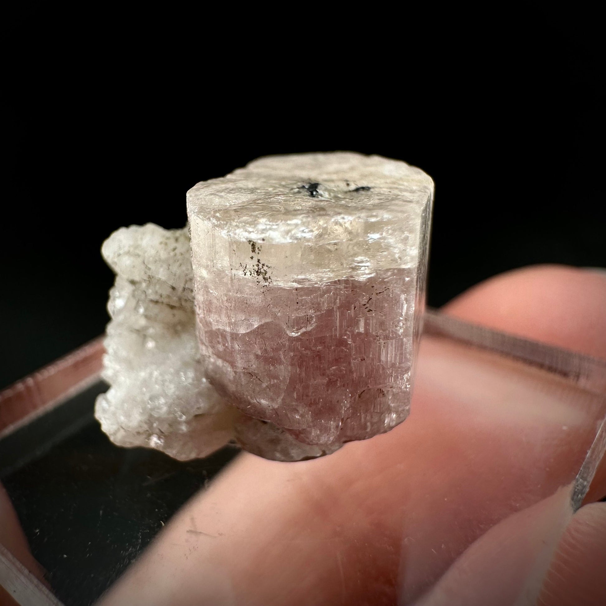 Pink Fluorapatite & Albite (Pakistan), natural pink apatite, terminated apatite crystal, mineral specimen, rare gems