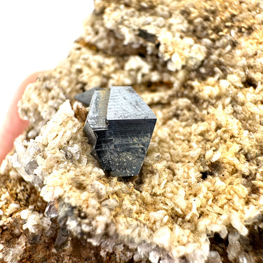 Anatase on Matrix with Quartz (Pakistan), anatase crystal, terminated anatase, mineral specimen, rare gems