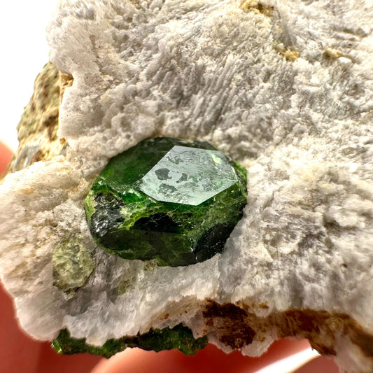 Demantoid Garnet on Matrix (BeIqeys Mountain) | green garnet, rare minerals, demantoid garnet crystal, mineral specimen