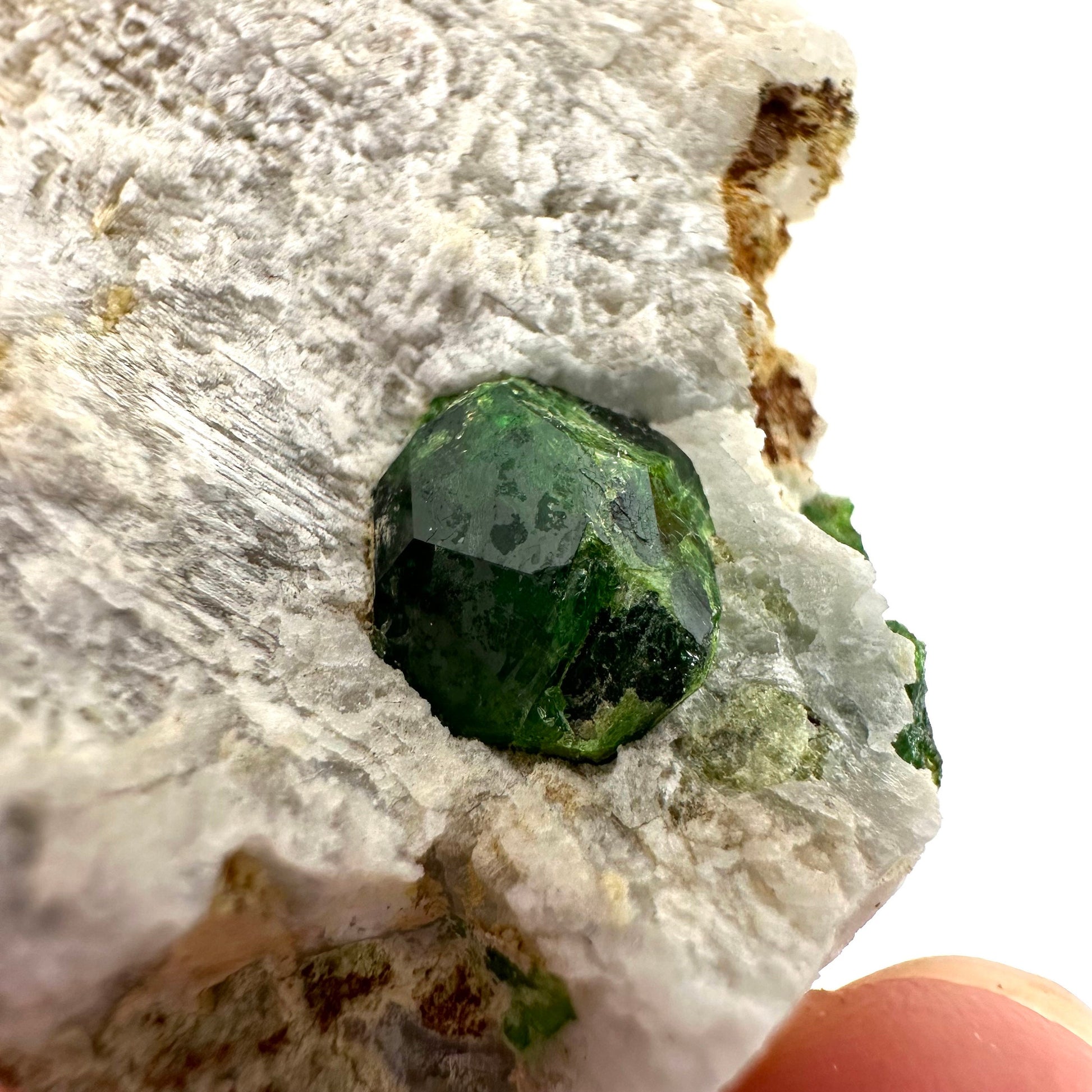 Demantoid Garnet on Matrix (BeIqeys Mountain) | green garnet, rare minerals, demantoid garnet crystal, mineral specimen