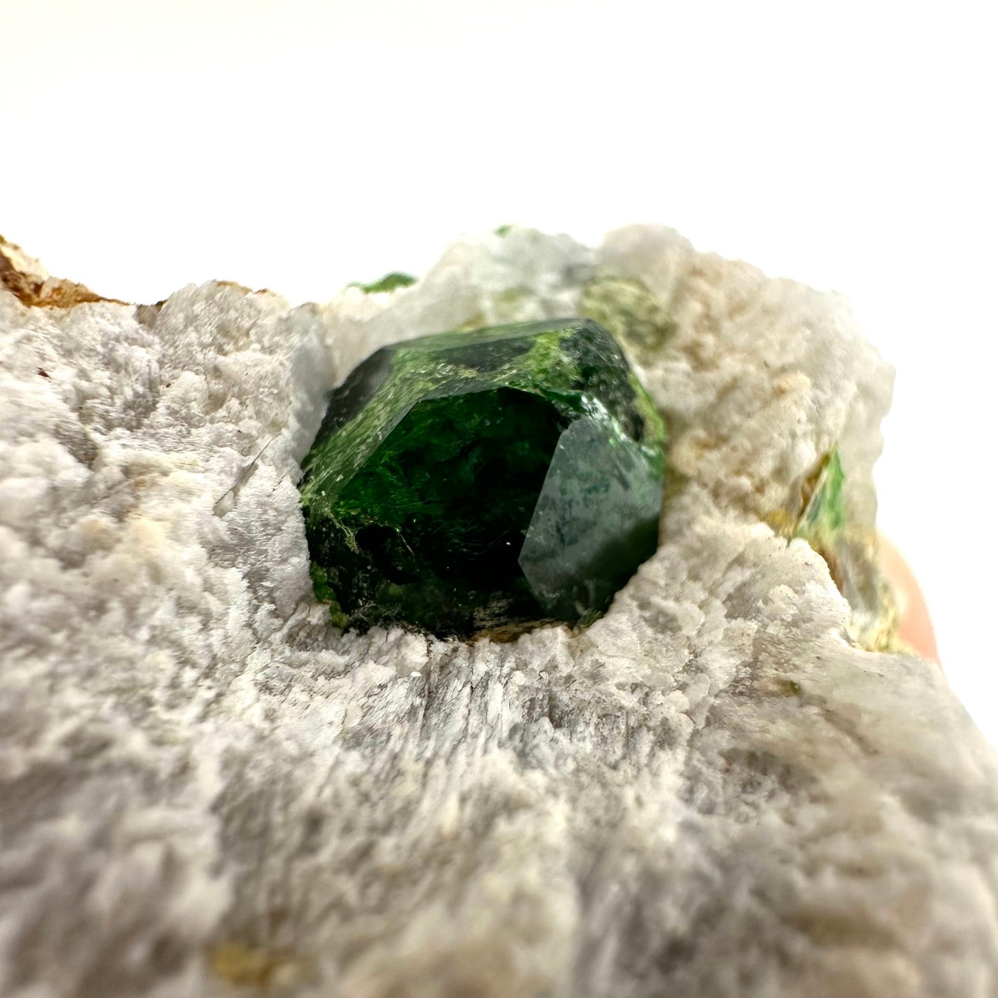 Demantoid Garnet on Matrix (BeIqeys Mountain) | green garnet, rare minerals, demantoid garnet crystal, mineral specimen