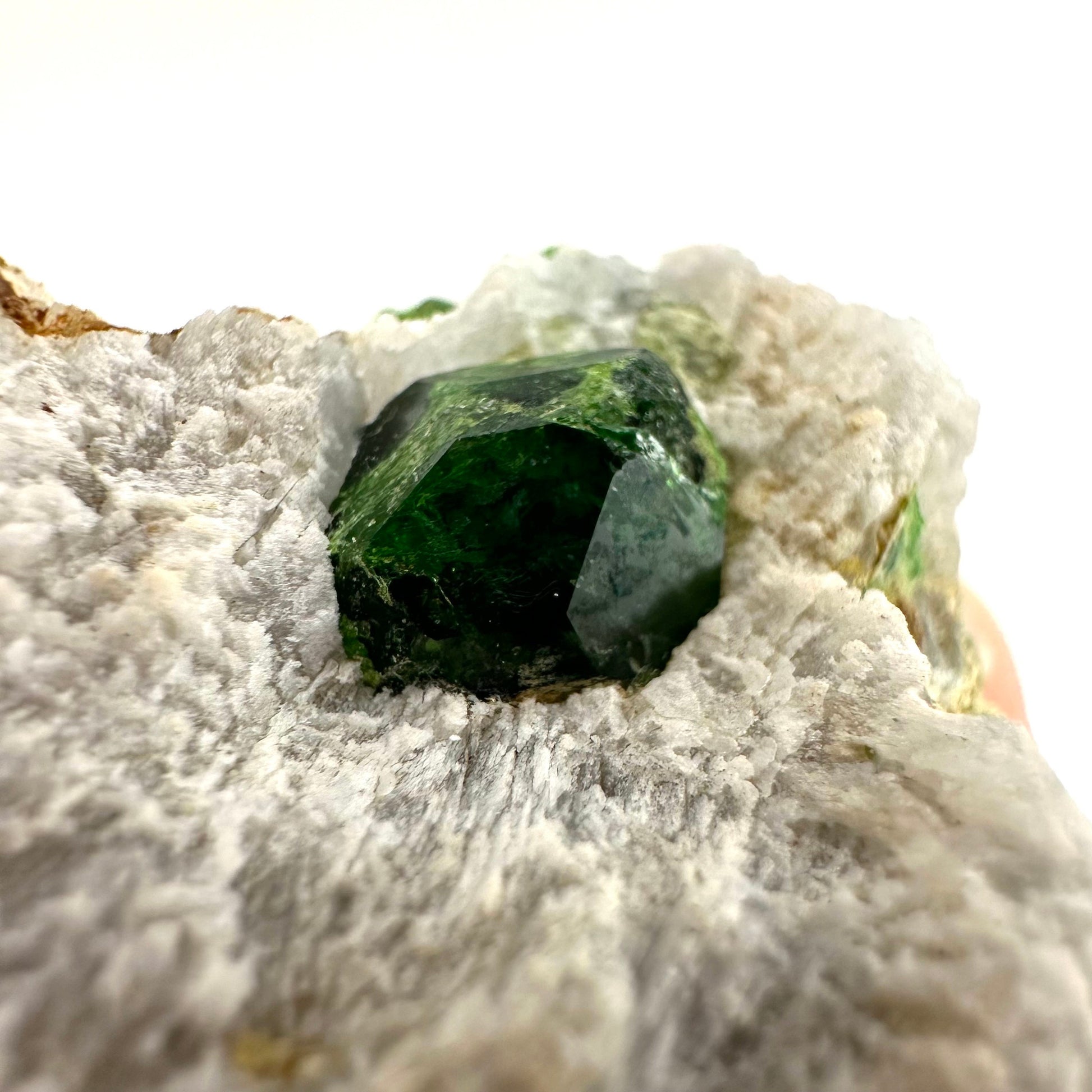 Demantoid Garnet on Matrix (BeIqeys Mountain) | green garnet, rare minerals, demantoid garnet crystal, mineral specimen