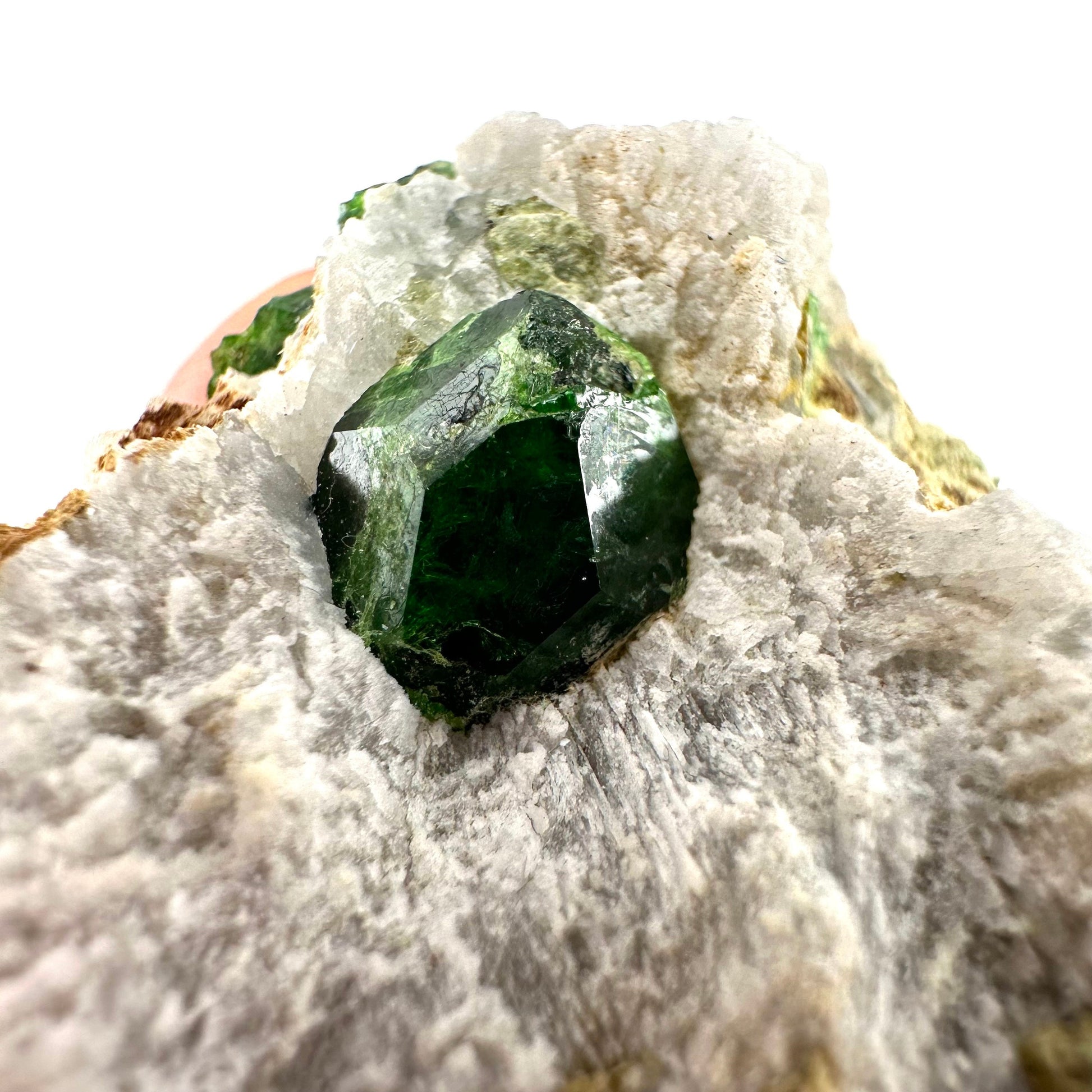 Demantoid Garnet on Matrix (BeIqeys Mountain) | green garnet, rare minerals, demantoid garnet crystal, mineral specimen
