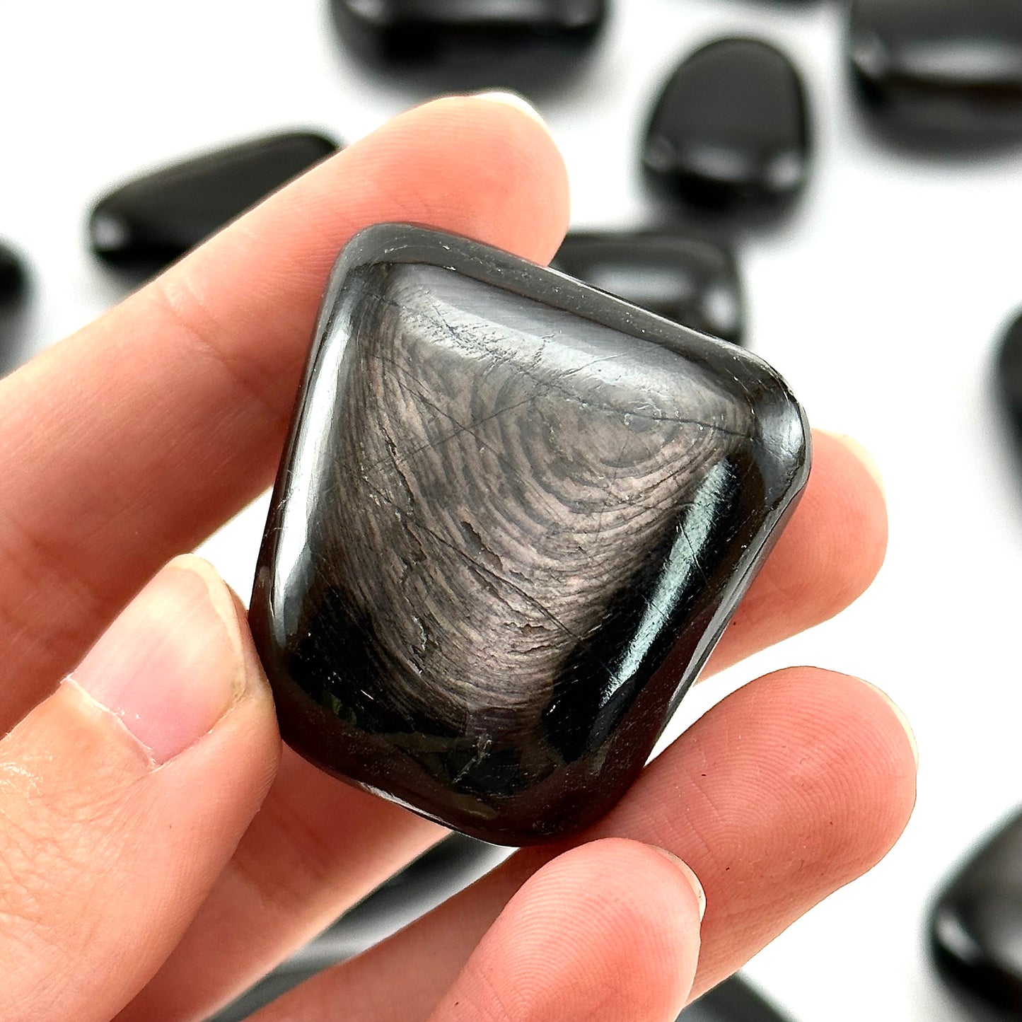 ONE Hypersthene Tumble (India) | tumbled hypersthene, pocket stone, worry stone, minerals, gemstones, tumbled stones