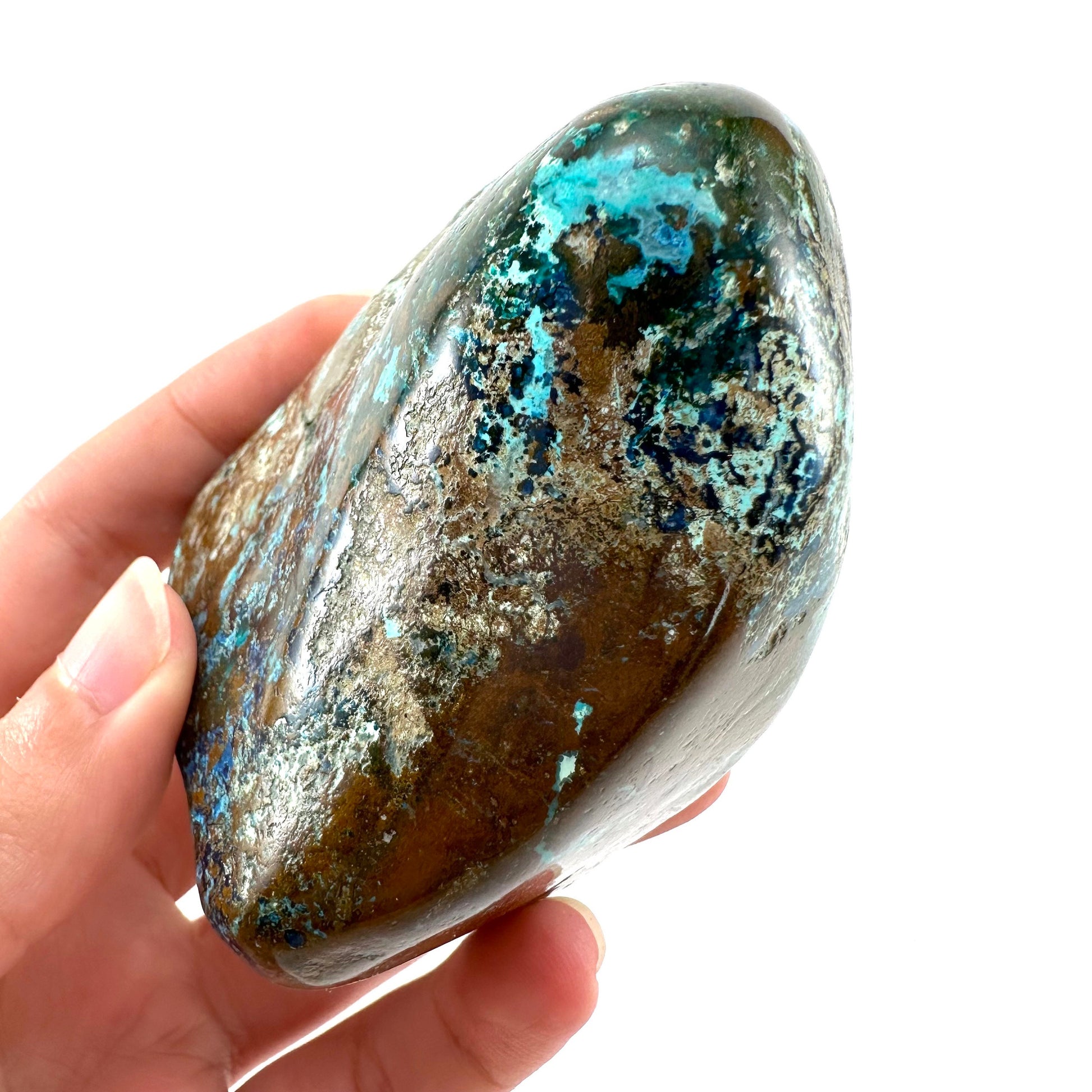 Shattuckite & Chrysocolla Freeform (Namibia), shattukite, Chrysocolla, shattuckite free form, polished shattuckite