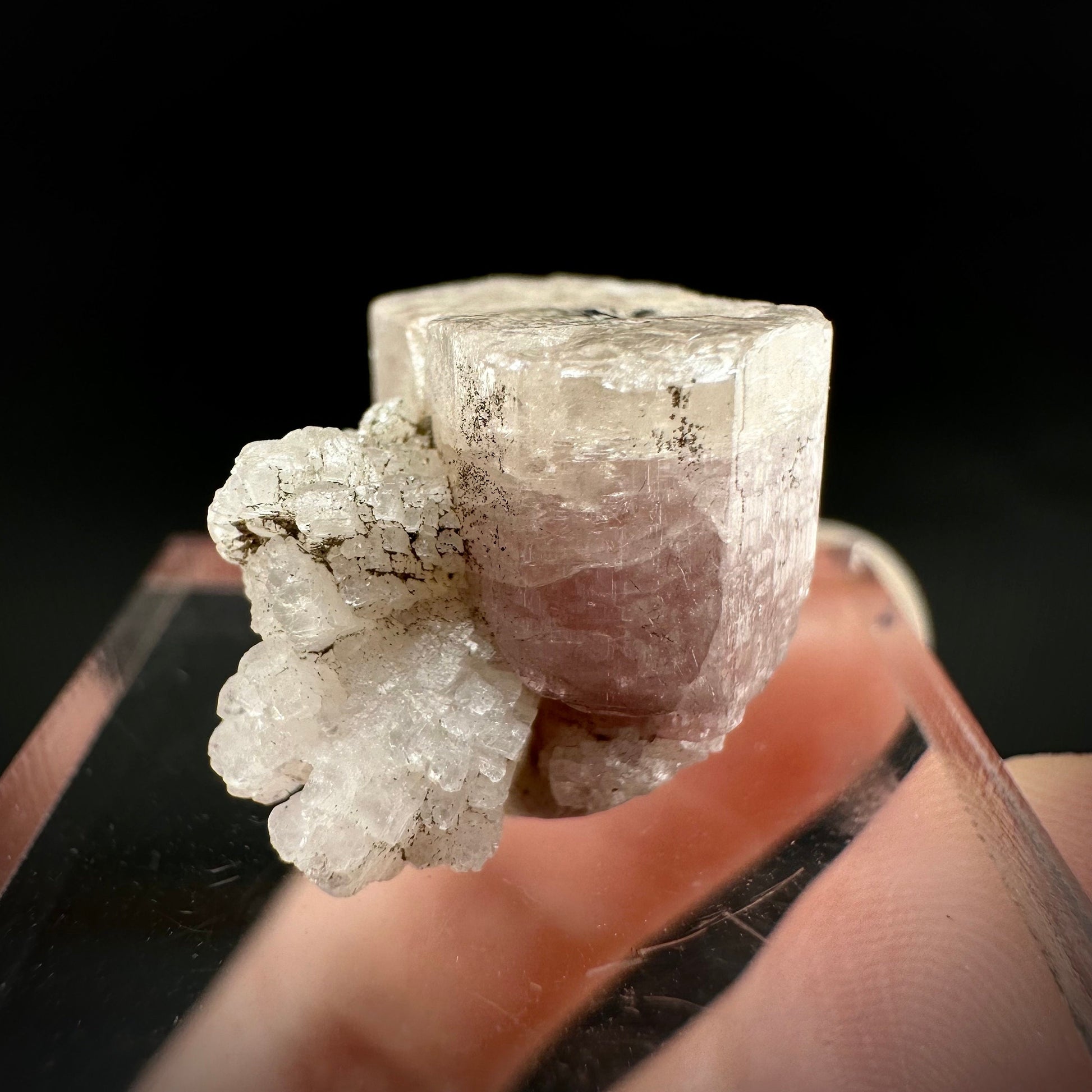 Pink Fluorapatite & Albite (Pakistan), natural pink apatite, terminated apatite crystal, mineral specimen, rare gems