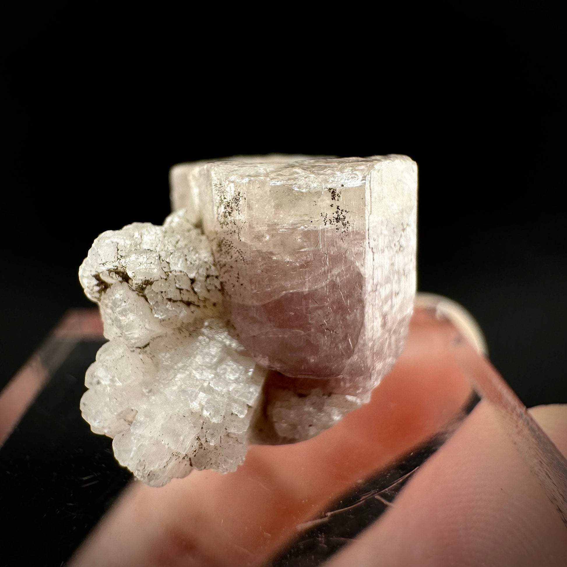 Pink Fluorapatite & Albite (Pakistan), natural pink apatite, terminated apatite crystal, mineral specimen, rare gems