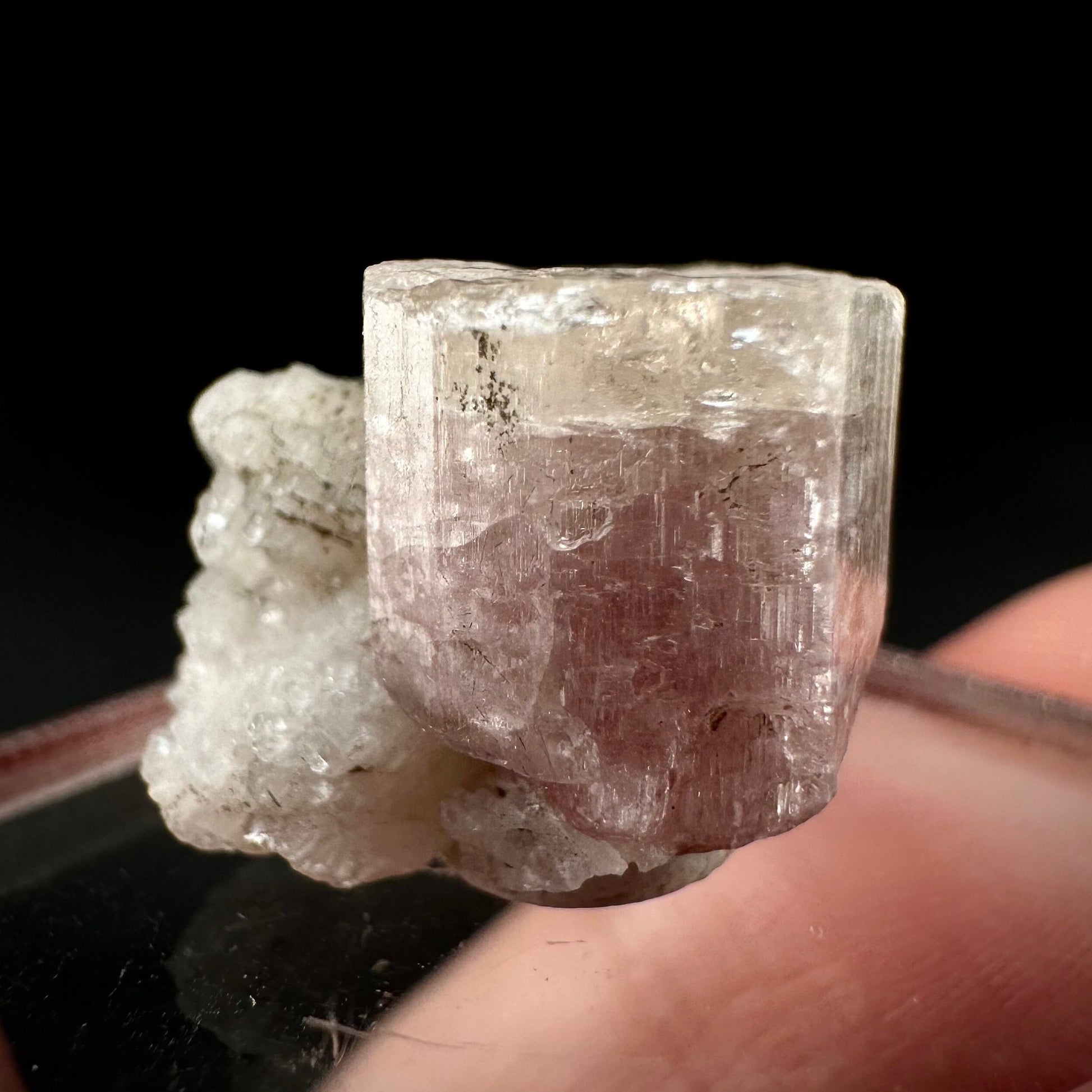Pink Fluorapatite & Albite (Pakistan), natural pink apatite, terminated apatite crystal, mineral specimen, rare gems