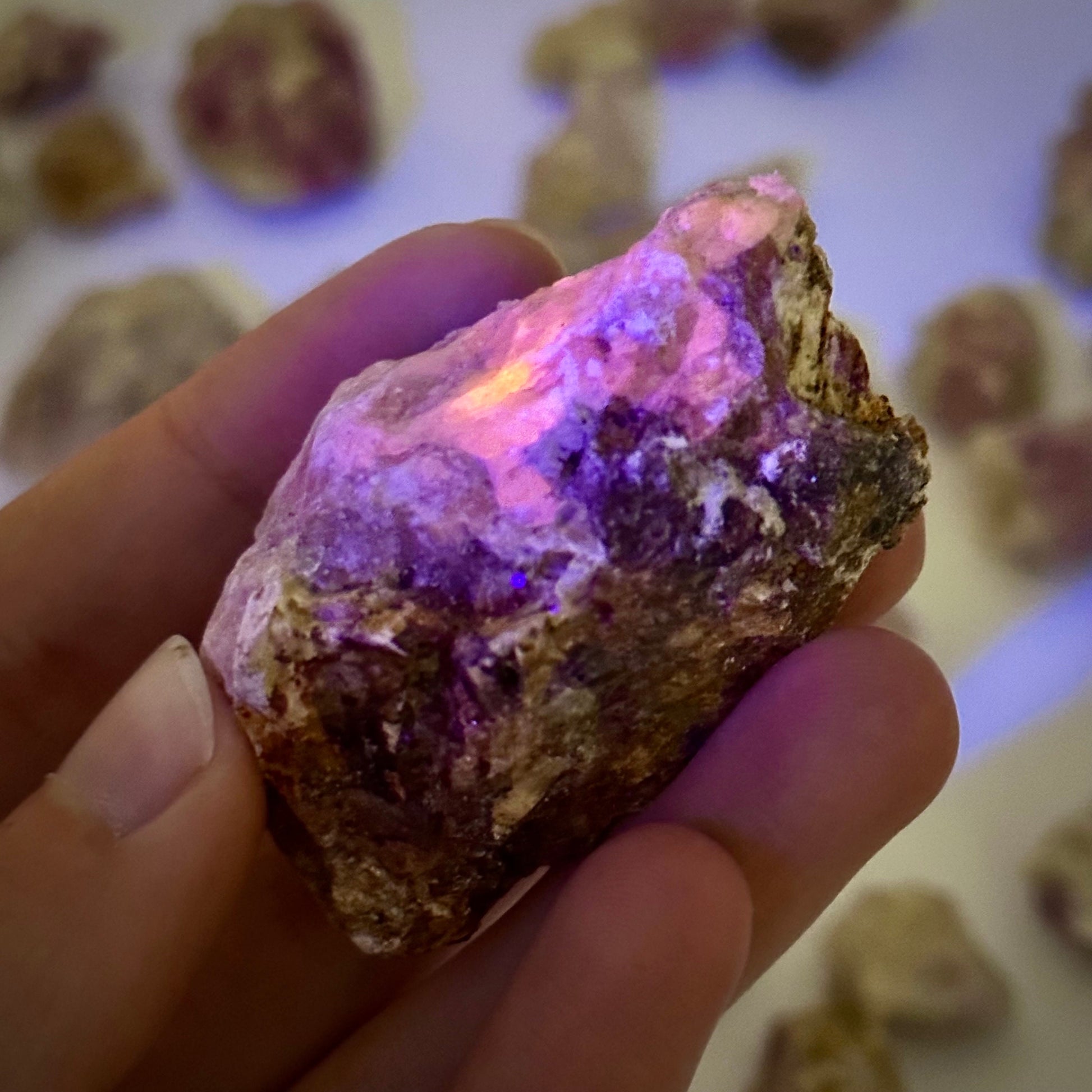 ONE UV-Reactive Hackmanite Raw Specimen | raw hackmanite, purple hackmanite, hackmanite crystal, mineral specimen