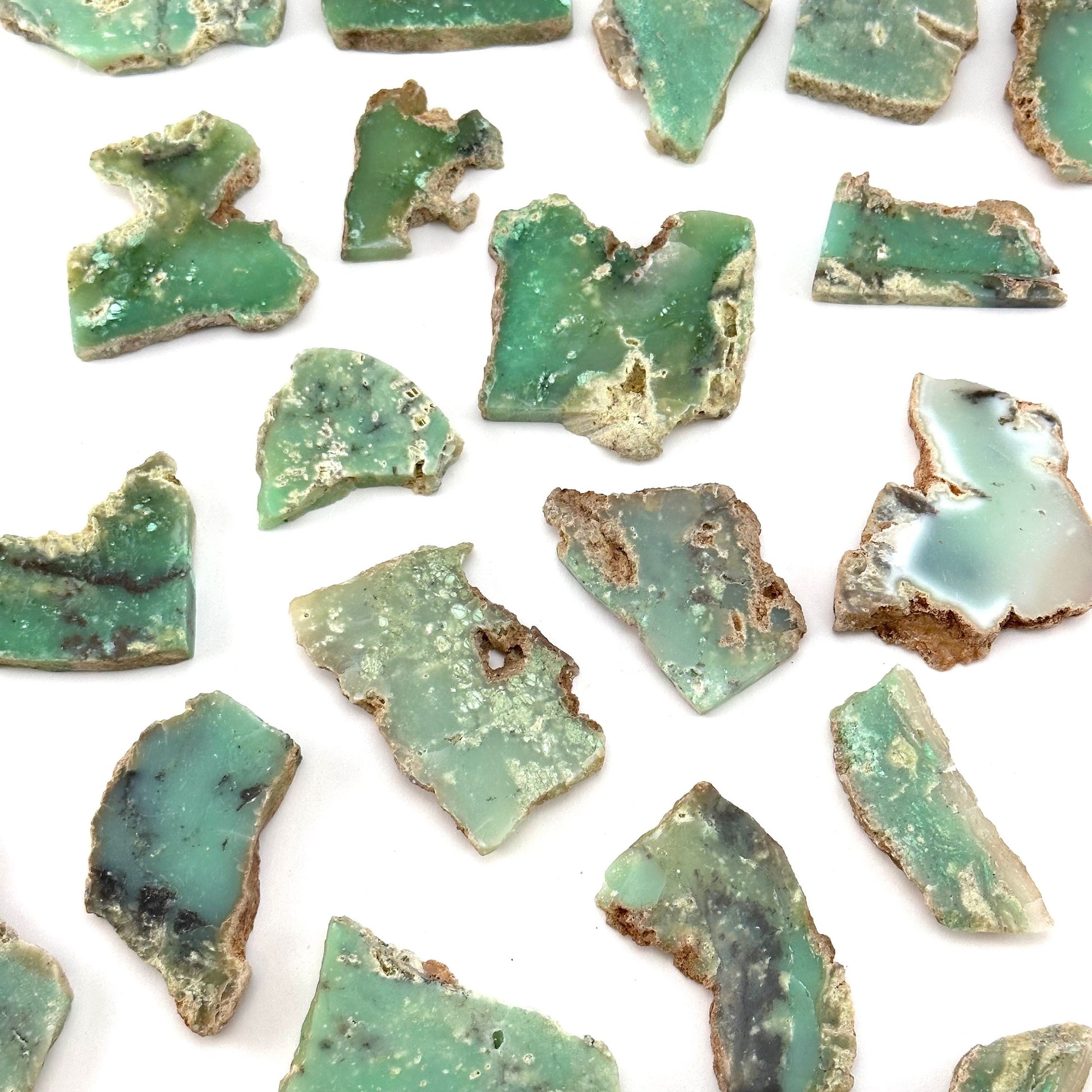 Mint Chrysoprase Slice (Indonesia) | polished green chrysoprase, chrysoprase slice, green chalcedony, mineral specimen