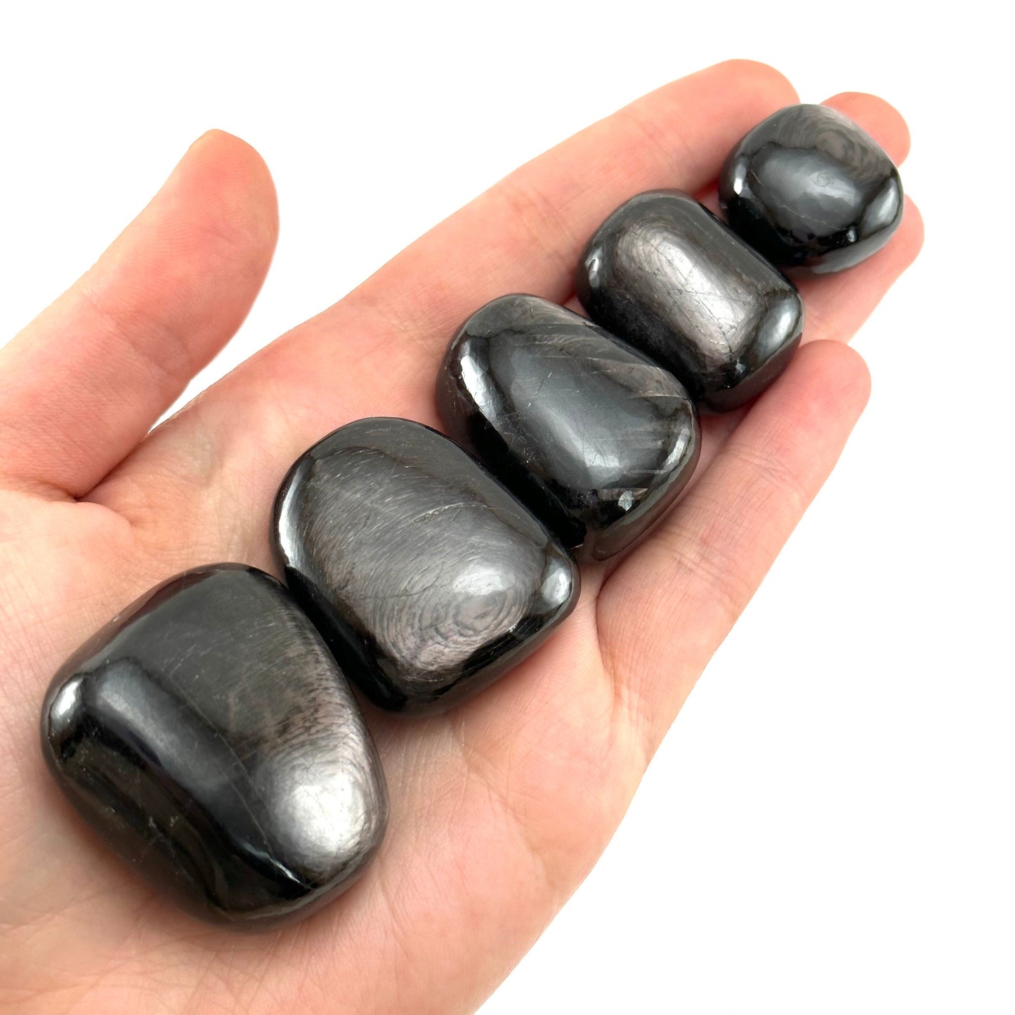 ONE Hypersthene Tumble (India) | tumbled hypersthene, pocket stone, worry stone, minerals, gemstones, tumbled stones