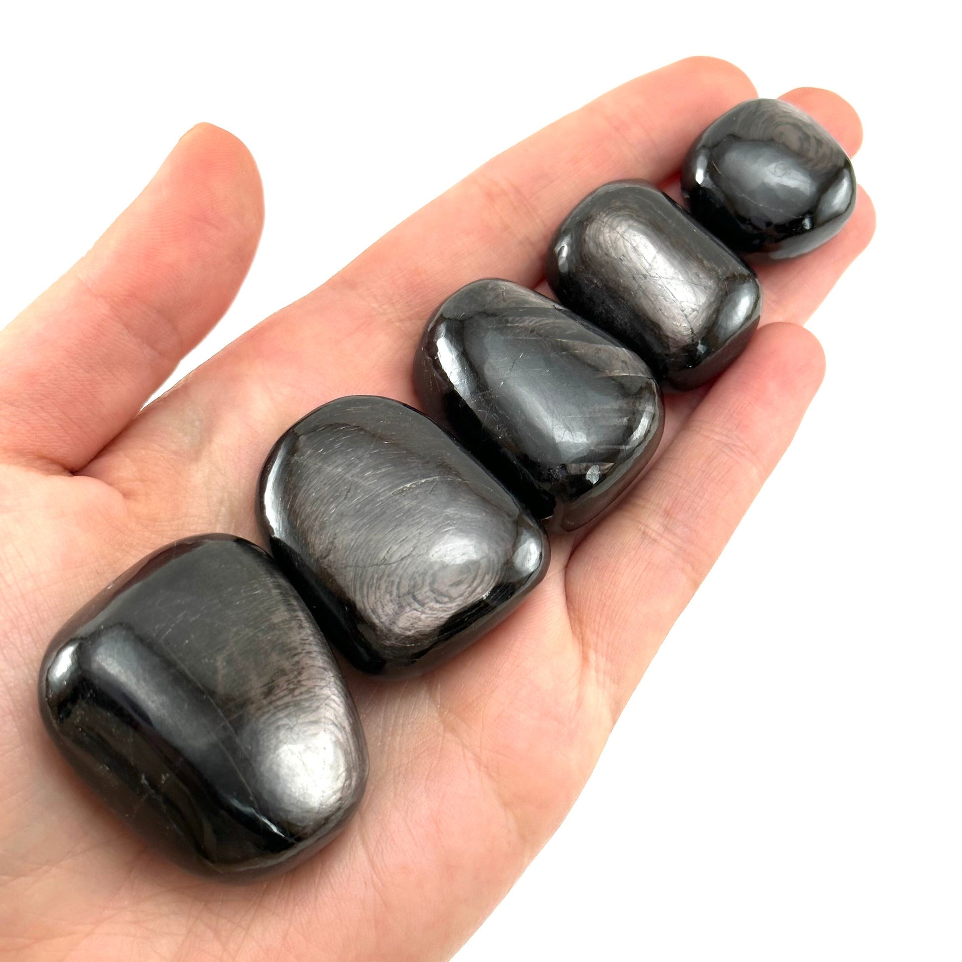 ONE Hypersthene Tumble (India) | tumbled hypersthene, pocket stone, worry stone, minerals, gemstones, tumbled stones
