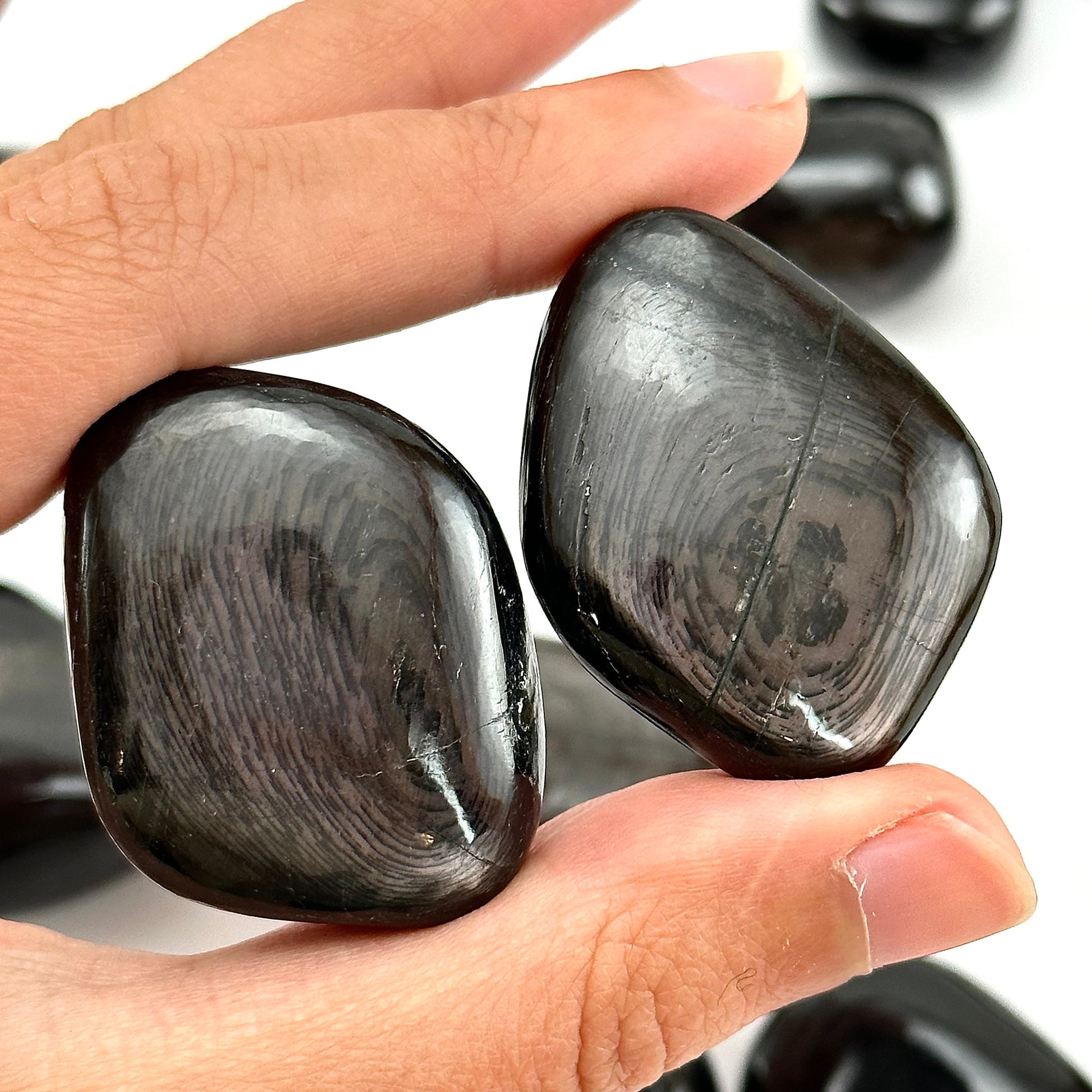 ONE Hypersthene Tumble (India) | tumbled hypersthene, pocket stone, worry stone, minerals, gemstones, tumbled stones