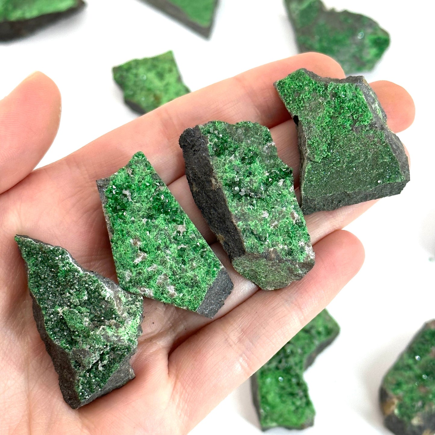ONE Uvarovite Garnet (Russia) | green garnet, rare minerals, uvarovite garnet crystal, mineral specimen