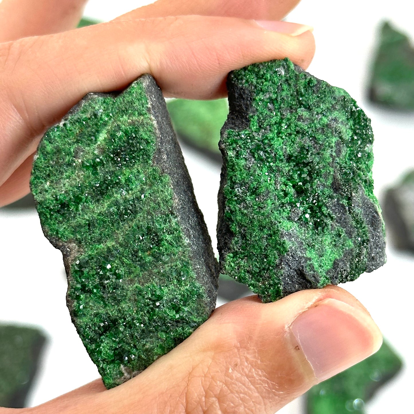ONE Uvarovite Garnet (Russia) | green garnet, rare minerals, uvarovite garnet crystal, mineral specimen