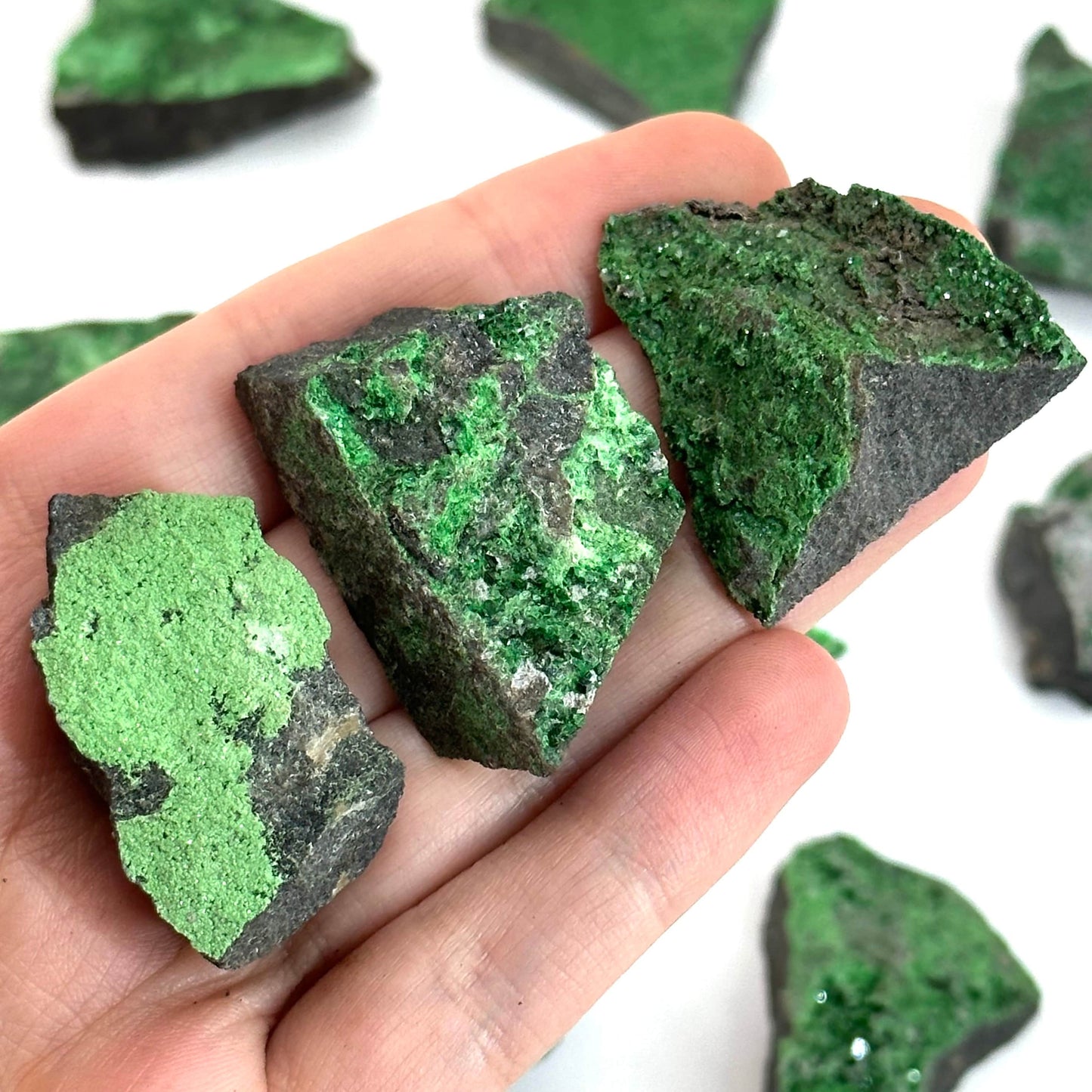 ONE Uvarovite Garnet (Russia) | green garnet, rare minerals, uvarovite garnet crystal, mineral specimen
