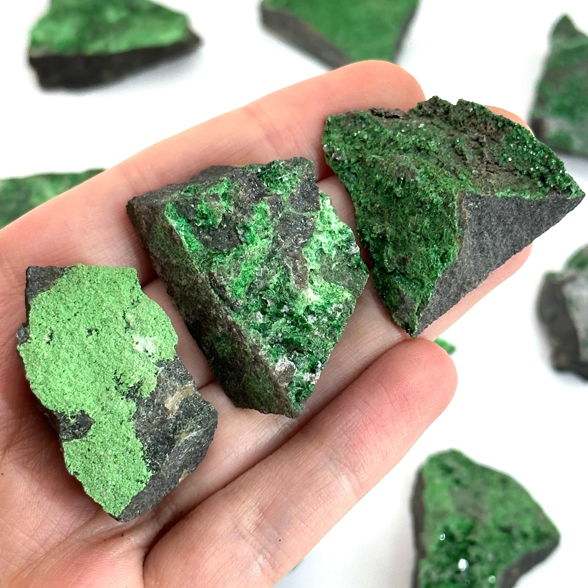 ONE Uvarovite Garnet (Russia) | green garnet, rare minerals, uvarovite garnet crystal, mineral specimen