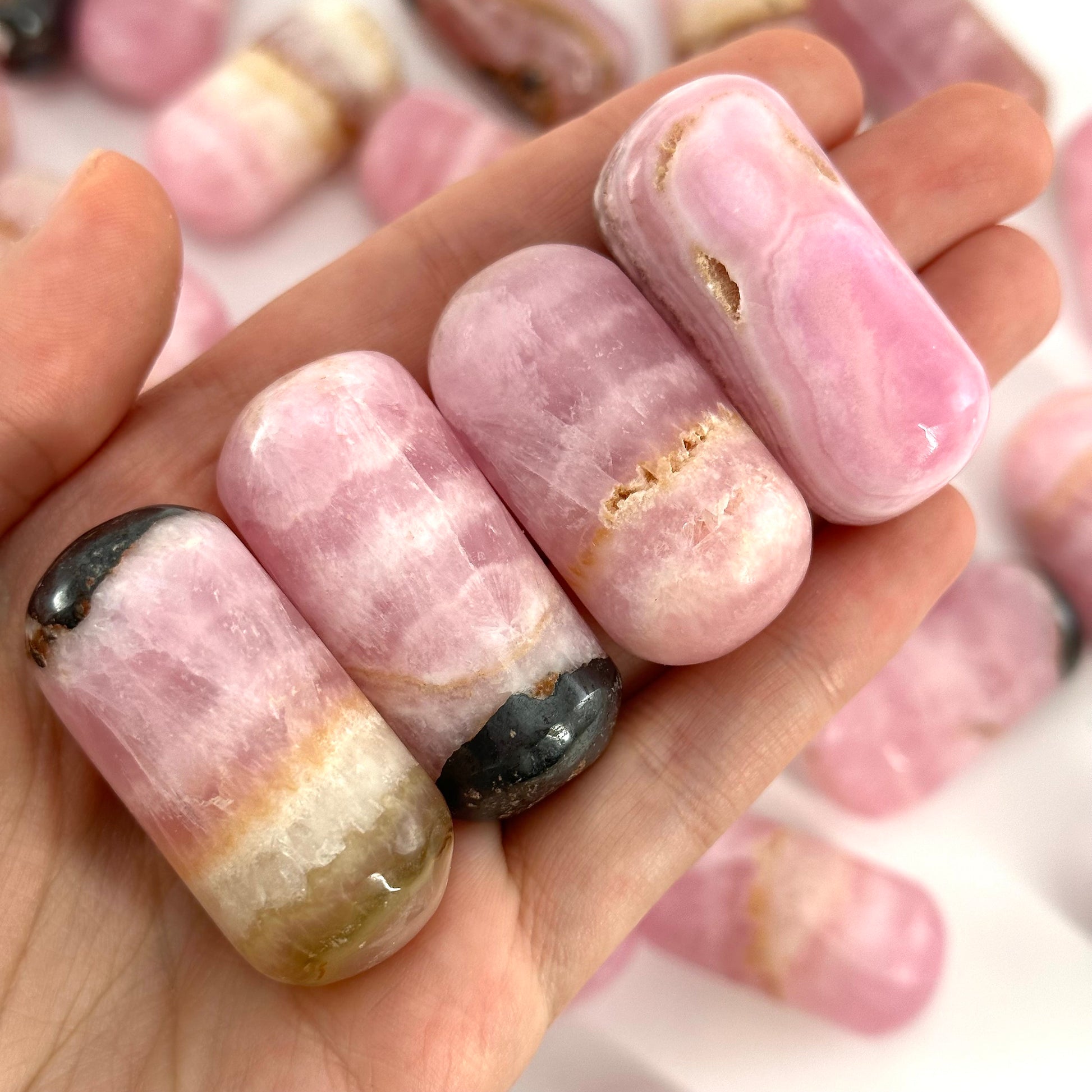 Rare! ONE Polished Pink Aragonite, natural pink aragonite, polished aragonite, pink calcite tumble, pink aragonite crystal
