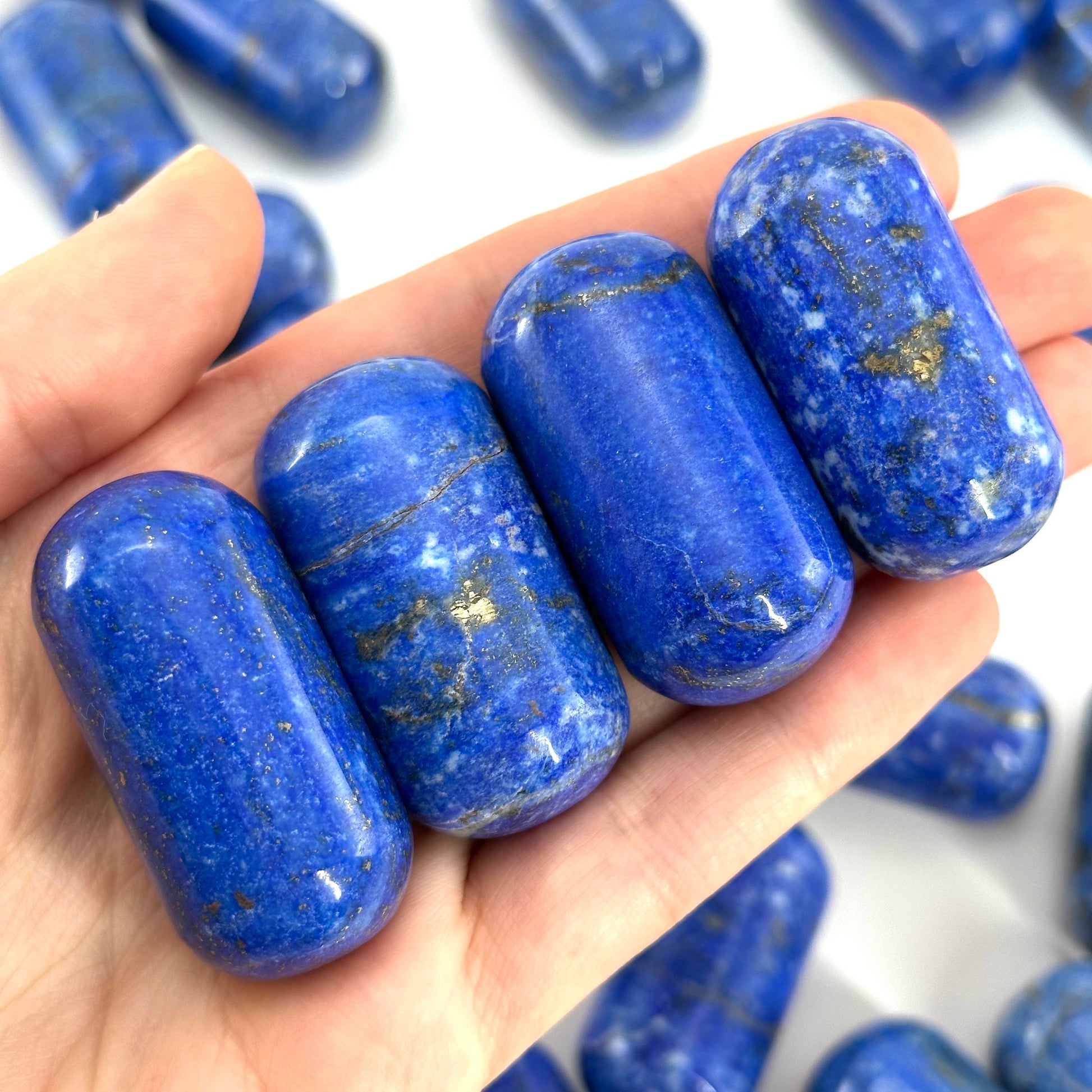 ONE Polished Lapis Lazuli, tumbled stones, tumbled crystal, blue lapis lazuli, lapis lazuli