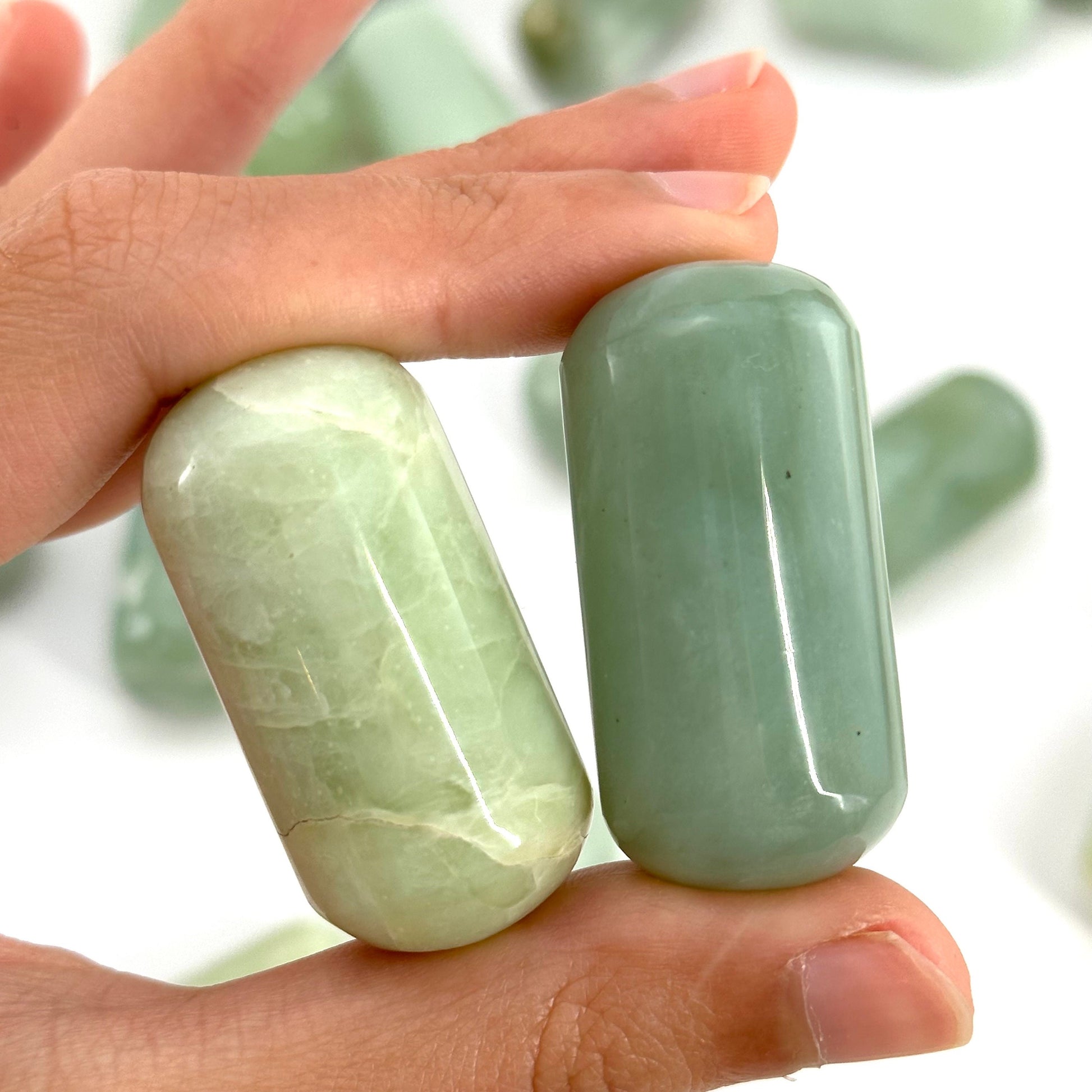 ONE Polished New Jade, serpentine jade, polished new jade, grape jade tumble, serpentine crystal, tumbled stones