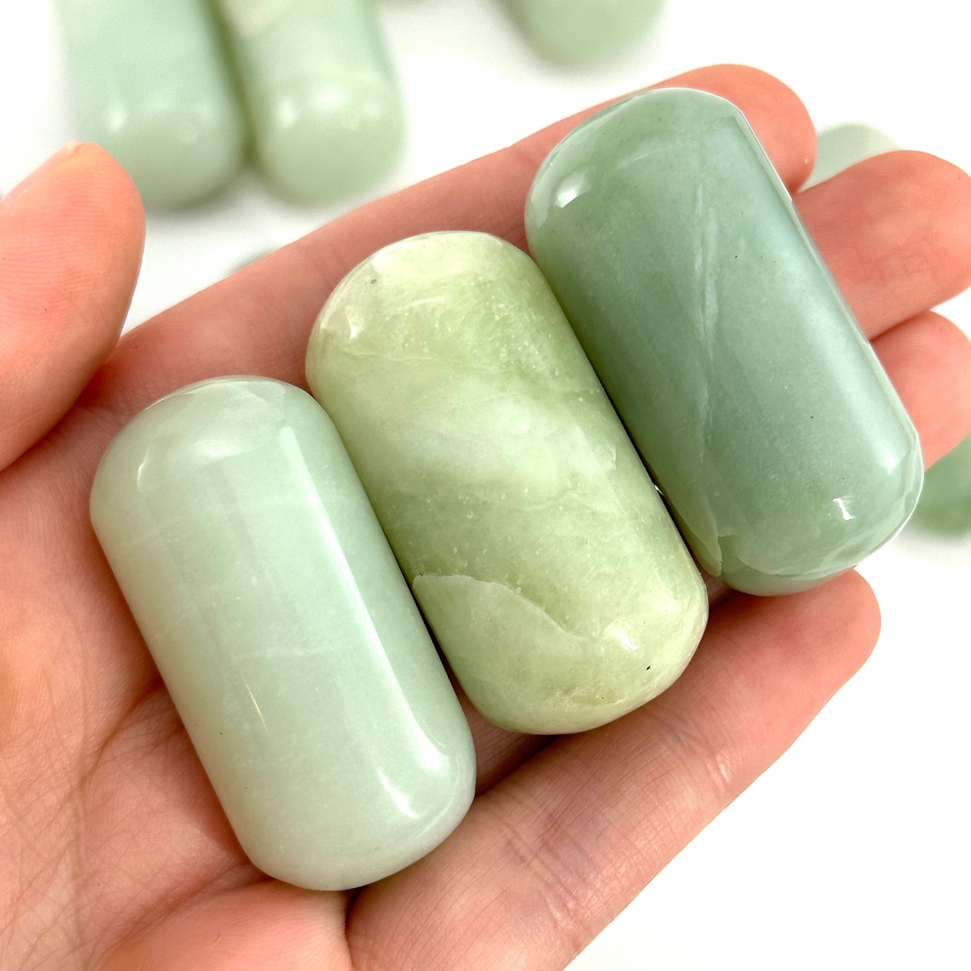 ONE Polished New Jade, serpentine jade, polished new jade, grape jade tumble, serpentine crystal, tumbled stones