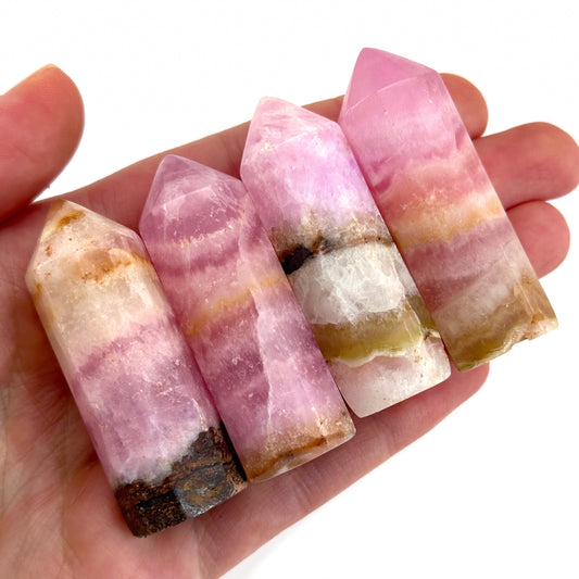Rare! Pink Aragonite Point, natural pink aragonite tower, crystal point, pink aragonite crystal