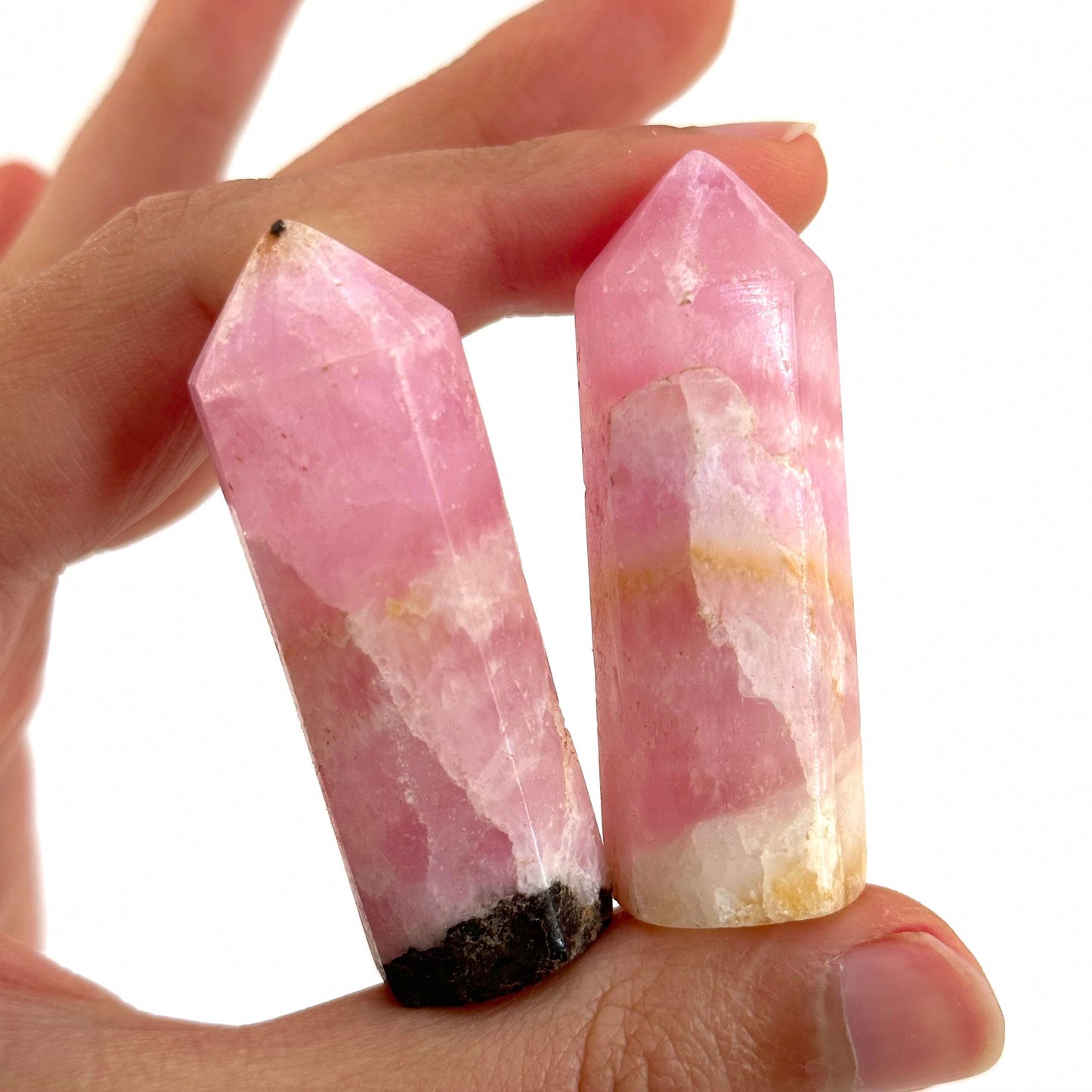 Rare! Pink Aragonite Point, natural pink aragonite tower, crystal point, pink aragonite crystal